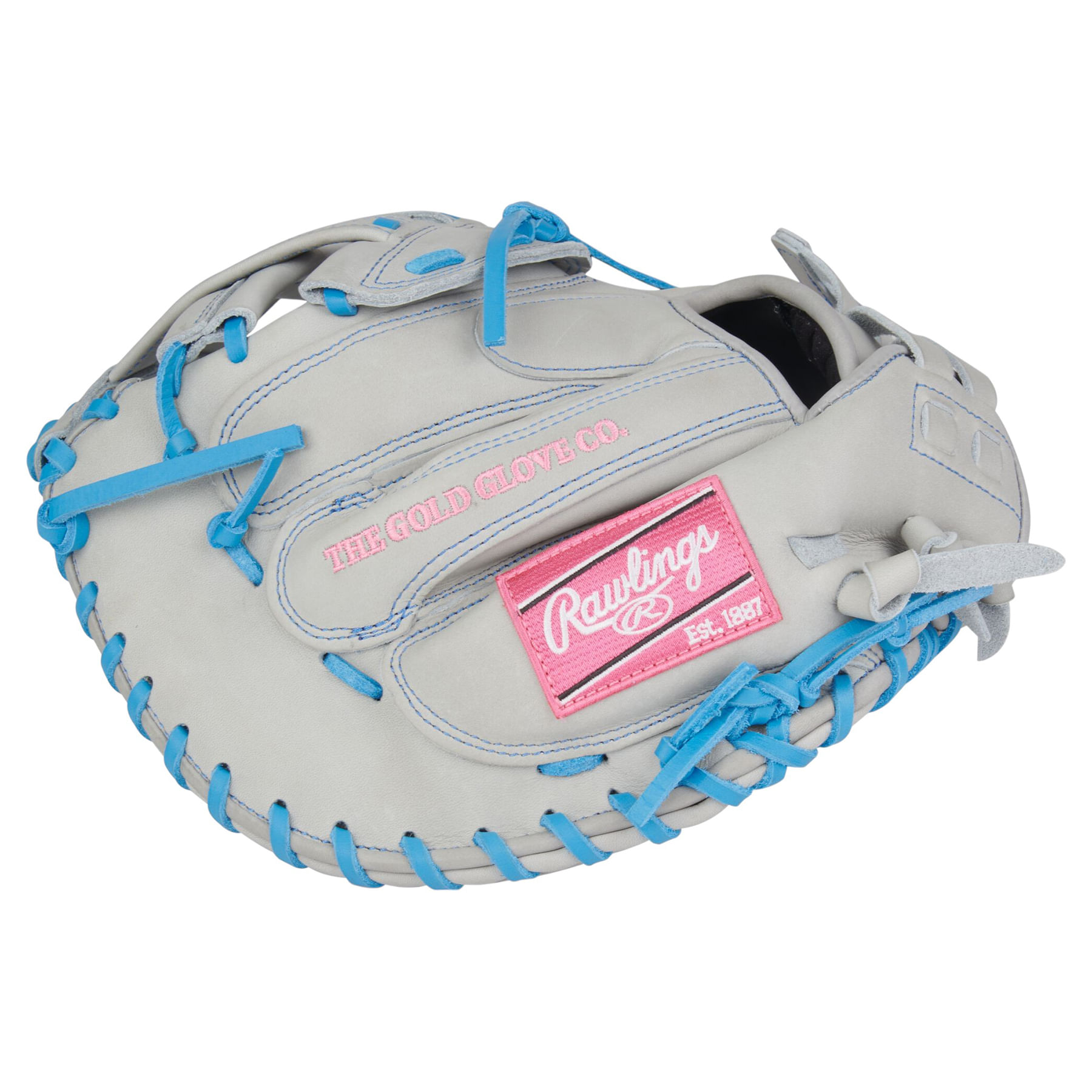Rawlings-Heart-of-The-Hide-33--Fastpitch-Softball-Catcher-Mitt-Gray---Columbia-Blue