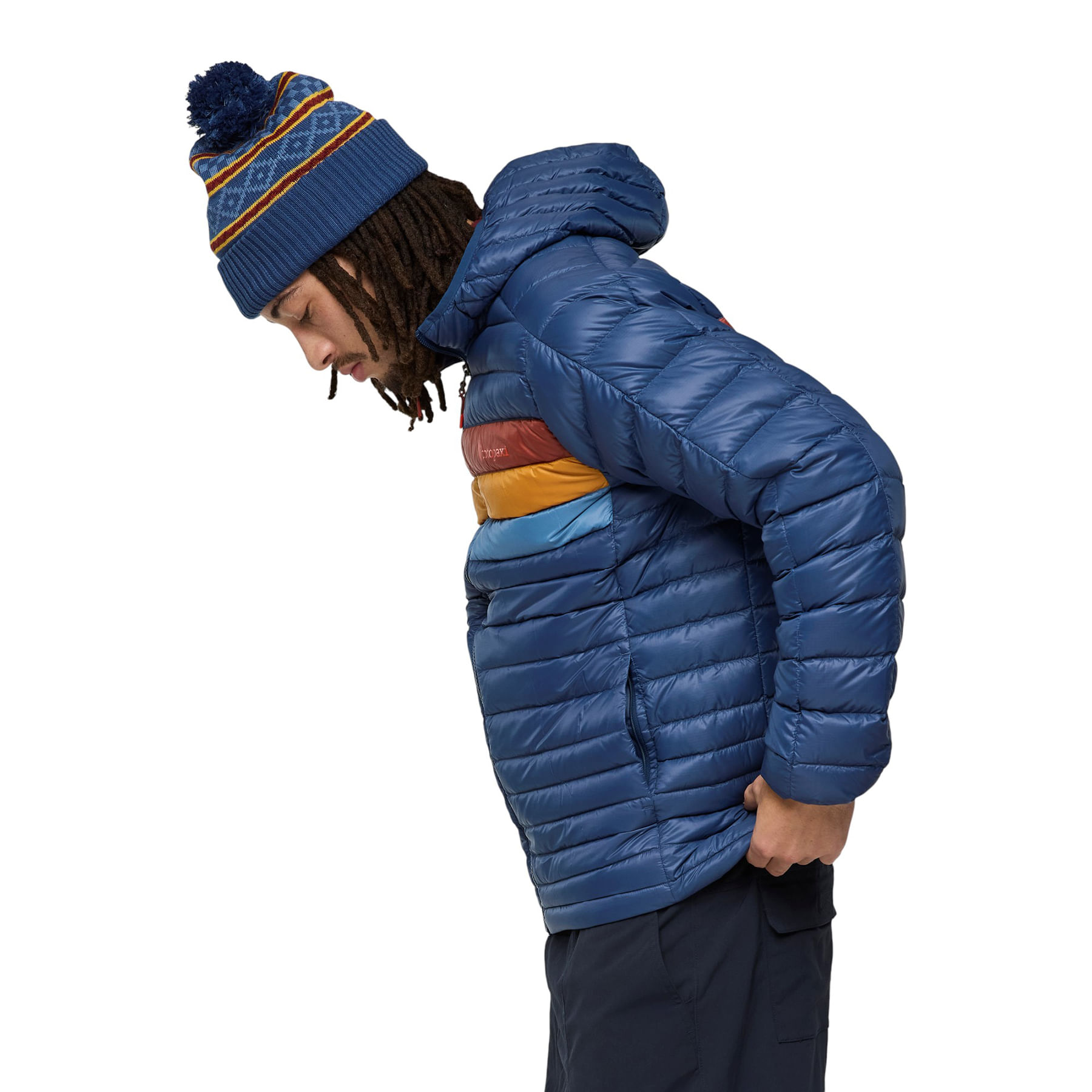 Cotopaxi-Fuego-Down-Hooded-Jacket---Men-s-Deep-Sea-Stripes