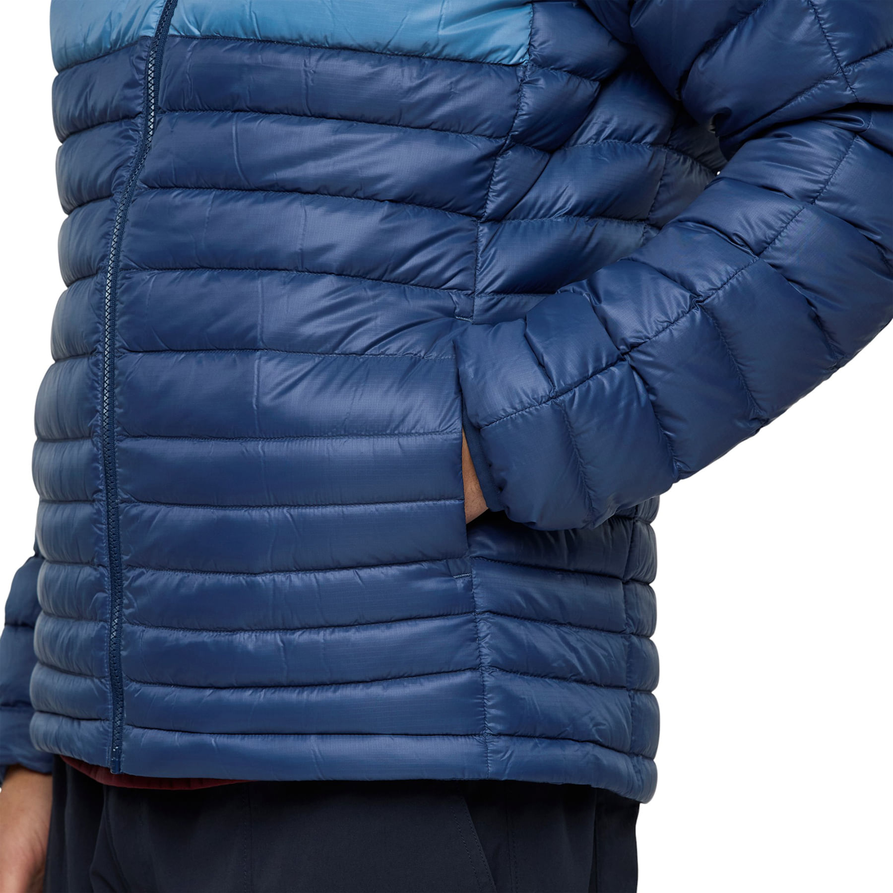 Cotopaxi-Fuego-Down-Hooded-Jacket---Men-s-Deep-Sea-Stripes