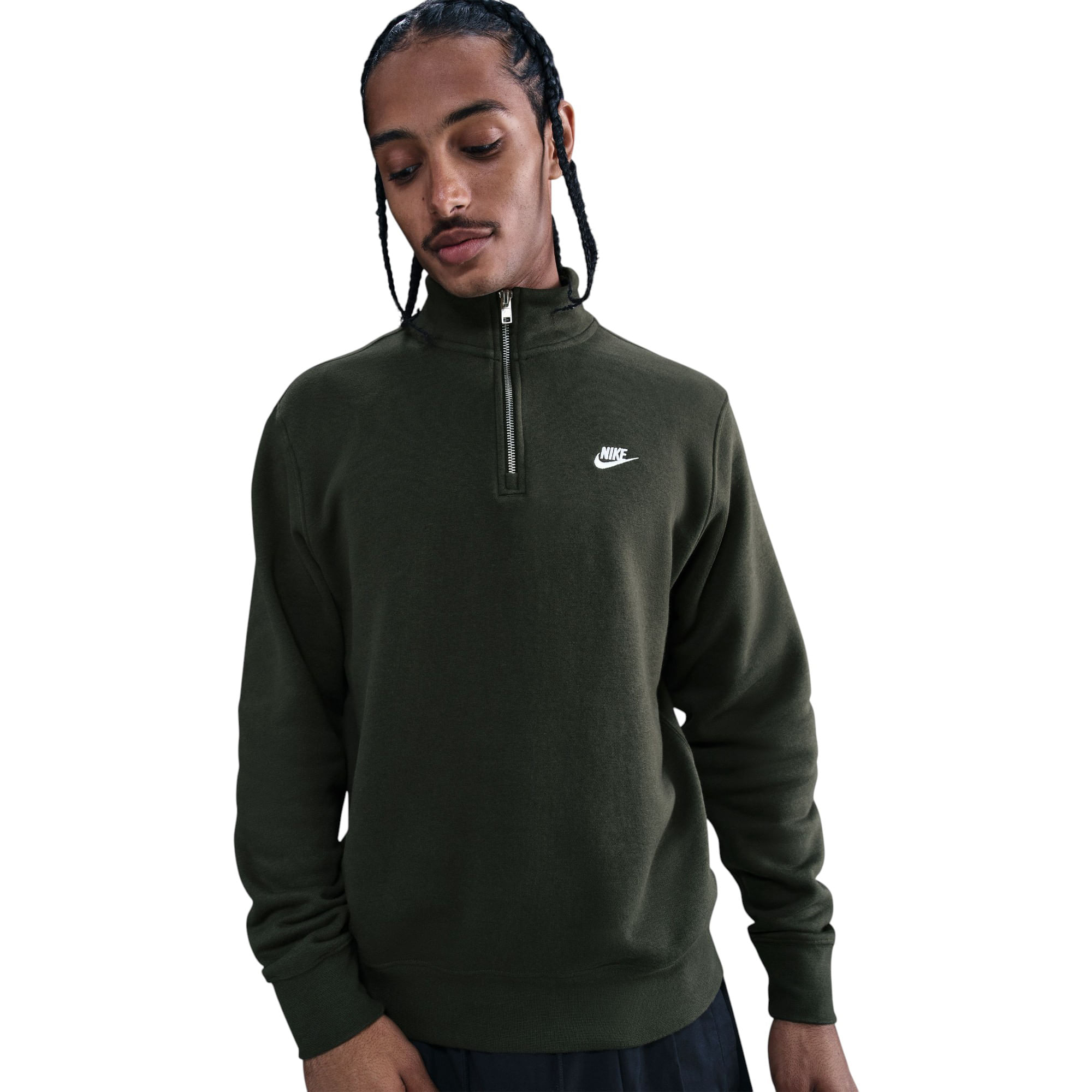 Nike-Club-Basketball-Half-Zip-Top---Men-s-Sequoia---Sequoia---White