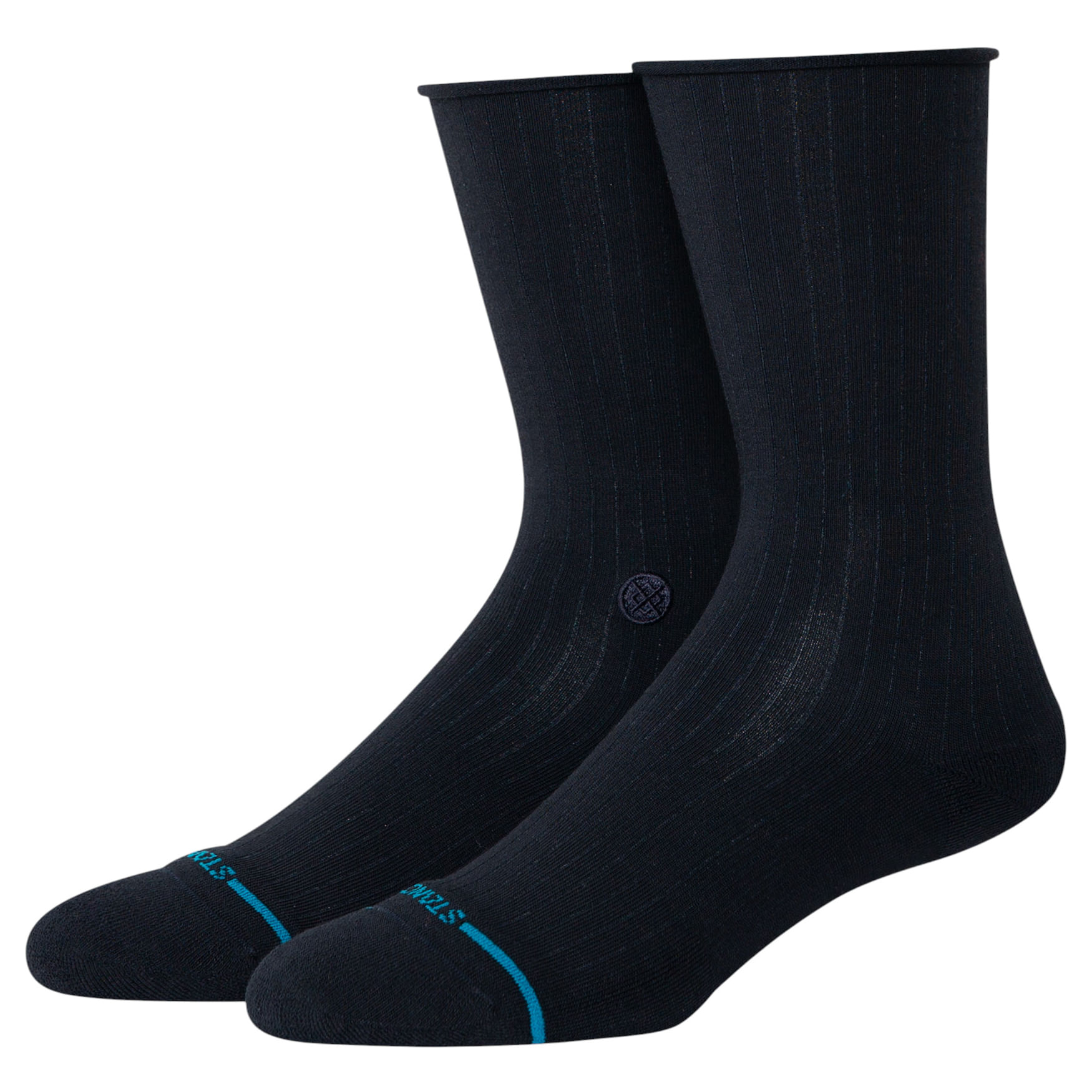 Stance-Rolled-Solid-Crew-Sock---Women-s-Black