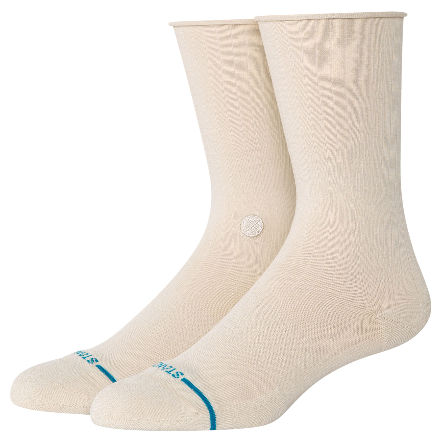 Stance-Rolled-Solid-Crew-Sock---Women-s-Oatmeal