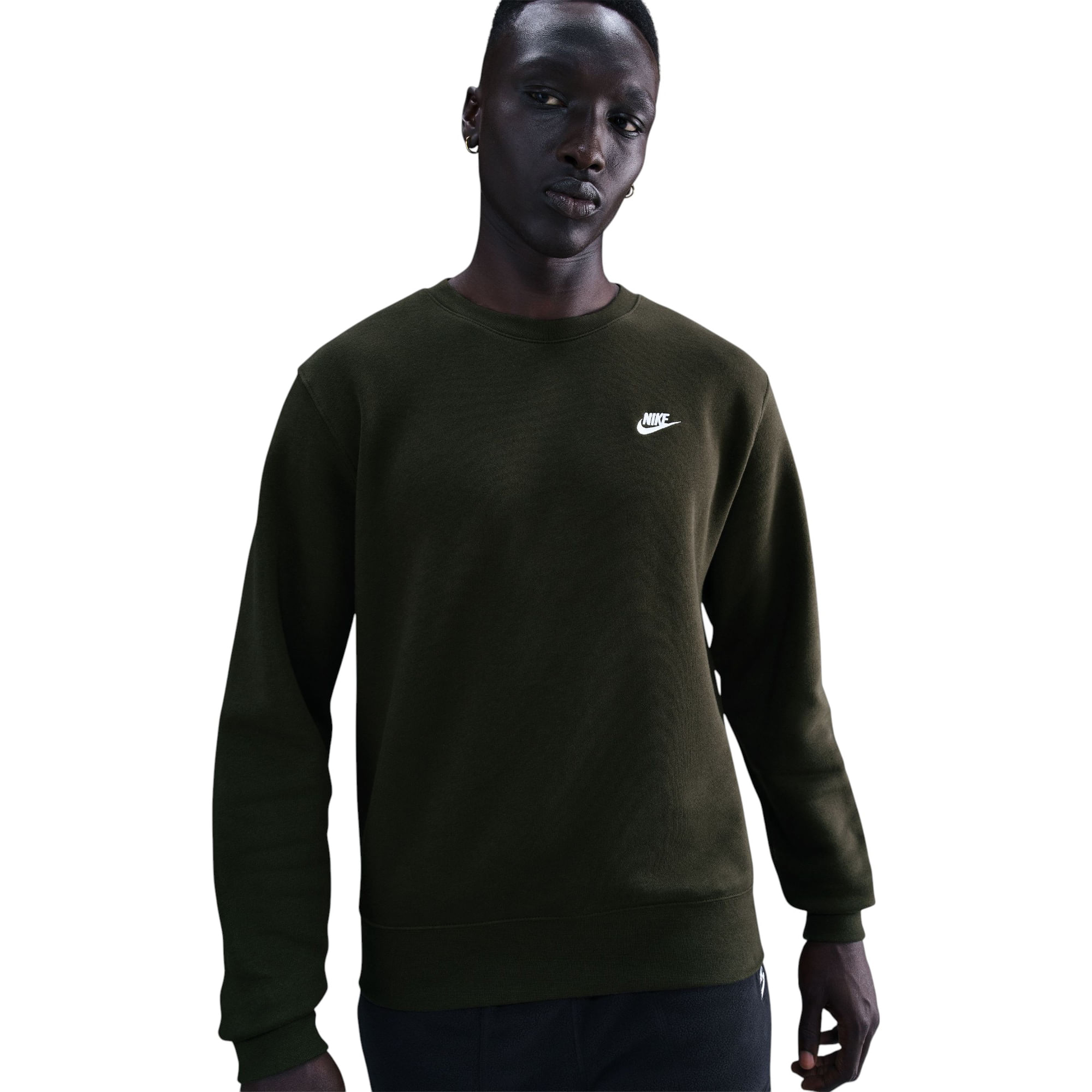 Nike-Club-Fleece-Crew---Men-s--Sequoia---White