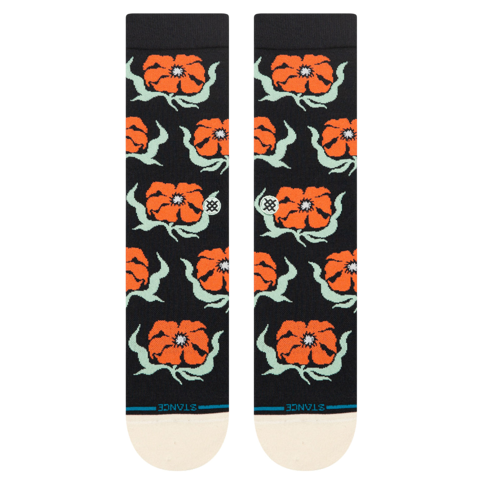 Stance-Broadcast-Floral-Crew-Sock---Men-s-Black