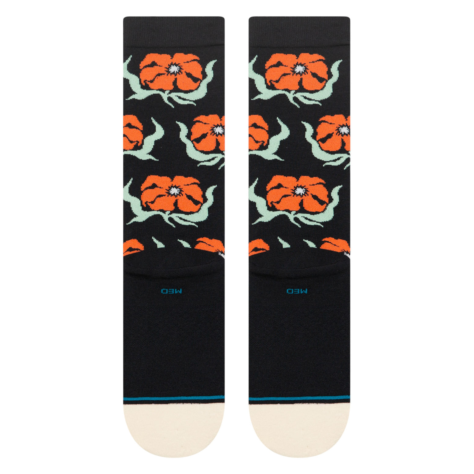 Stance-Broadcast-Floral-Crew-Sock---Men-s-Black
