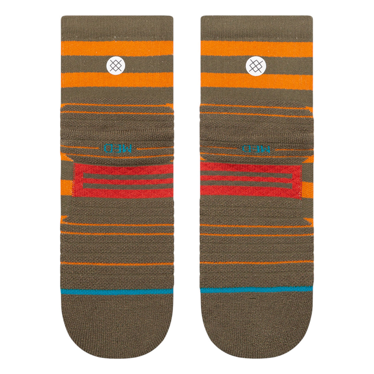 Stance Lumberjack Mid Ribbed QTR Running Sock - Military Green M
