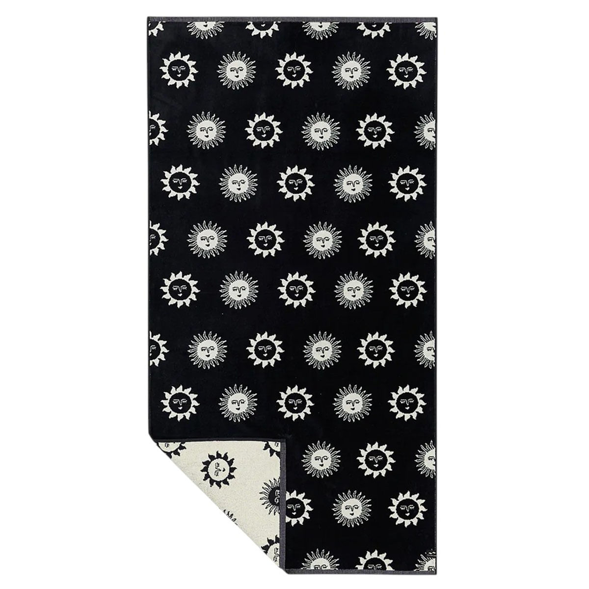 Slowtide-Sunburn-Premium-Woven-Towel-Black
