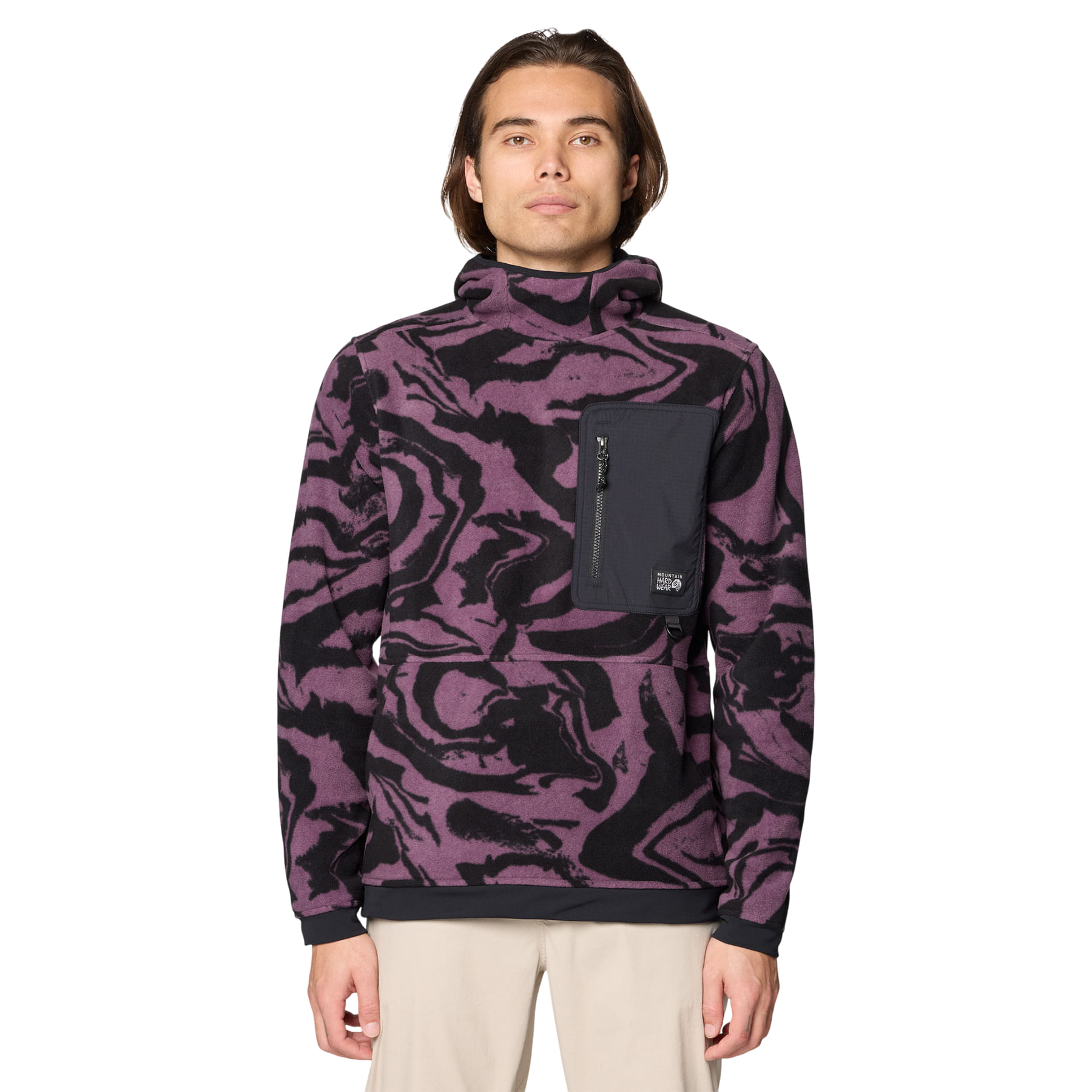 Mountain-Hardwear-First-Tracks-Fleece-Pullover-Hoody---Men-s-Dusty-Purple-Rockstrata---Black