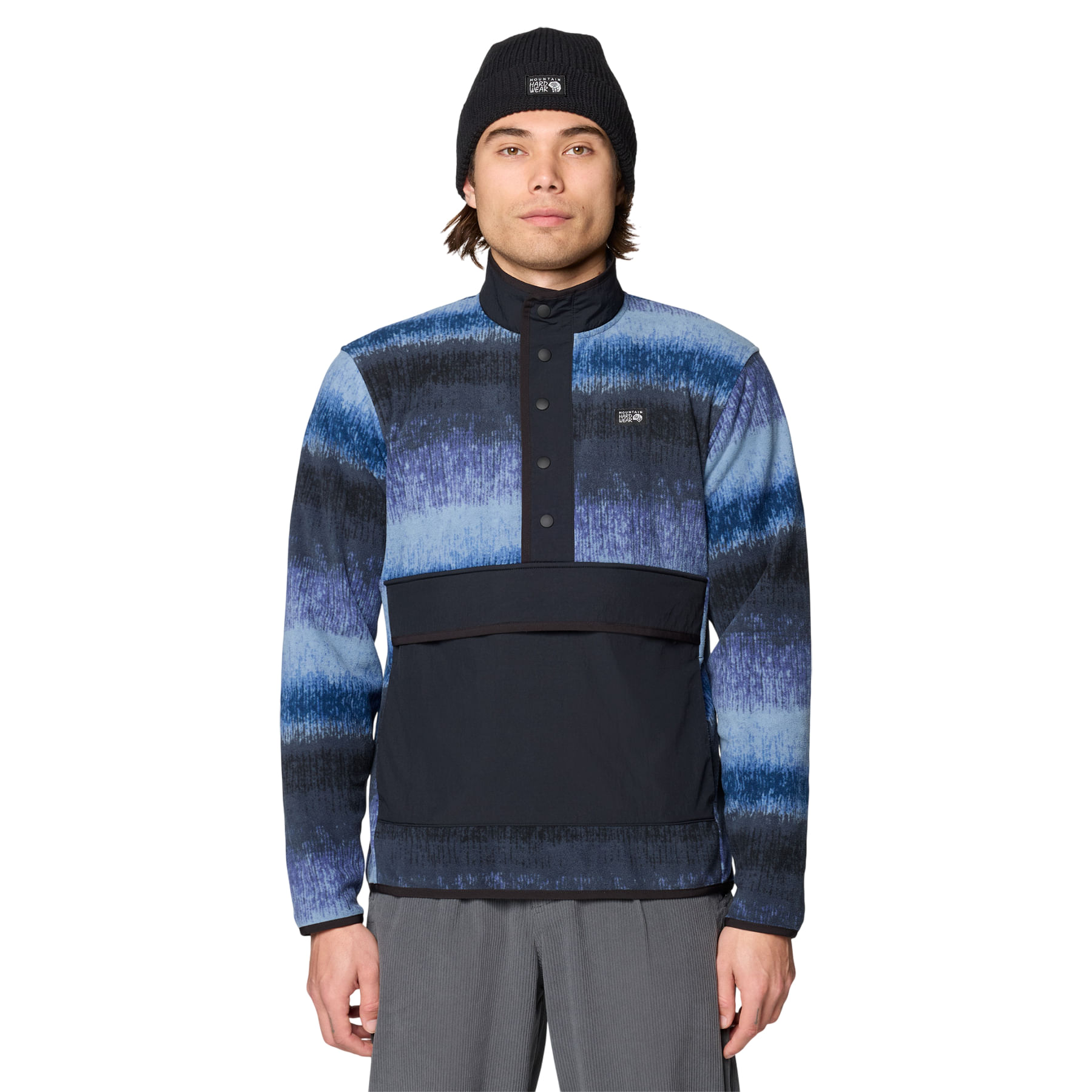 Mountain-Hardwear-Microchill-Snap-Pullover---Men-s-Lapis-Dusk-Gradient-Stripe