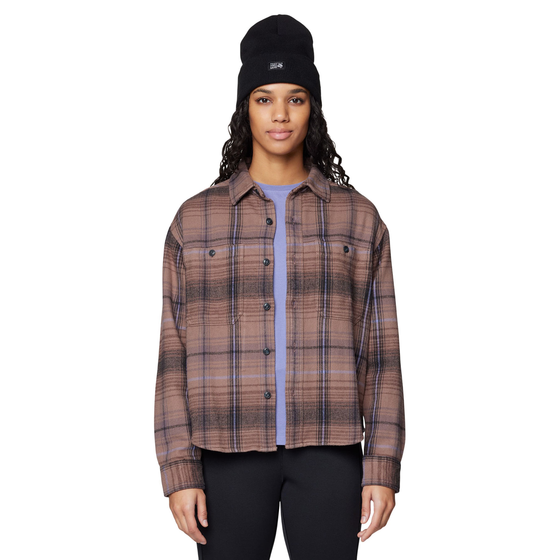 Mountain-Hardwear-Plusher-Long-Sleeve-Flannel-Shirt---Women-s-Wild-Taupe-Wyoming-Plaid