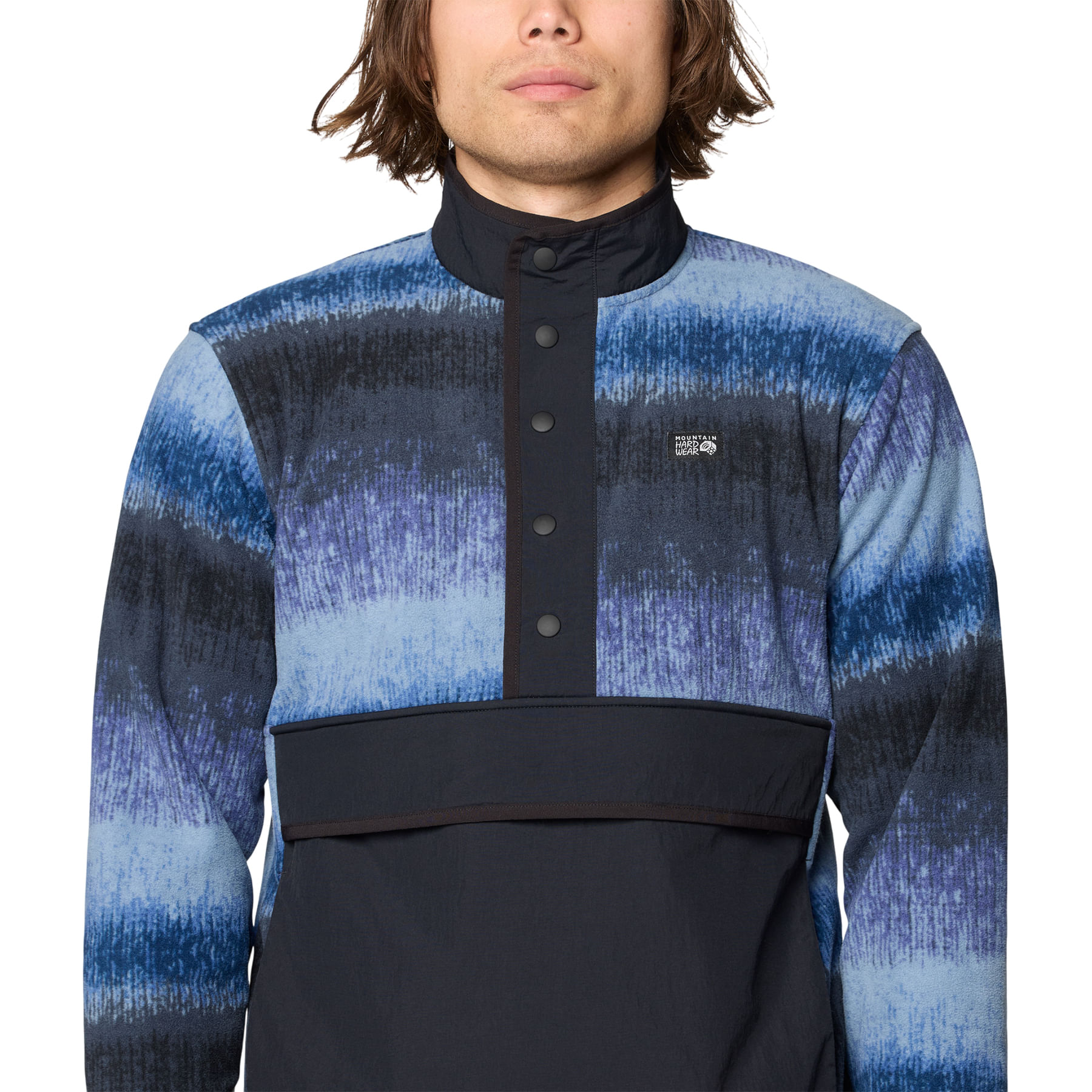 Mountain-Hardwear-Microchill-Snap-Pullover---Men-s-Lapis-Dusk-Gradient-Stripe