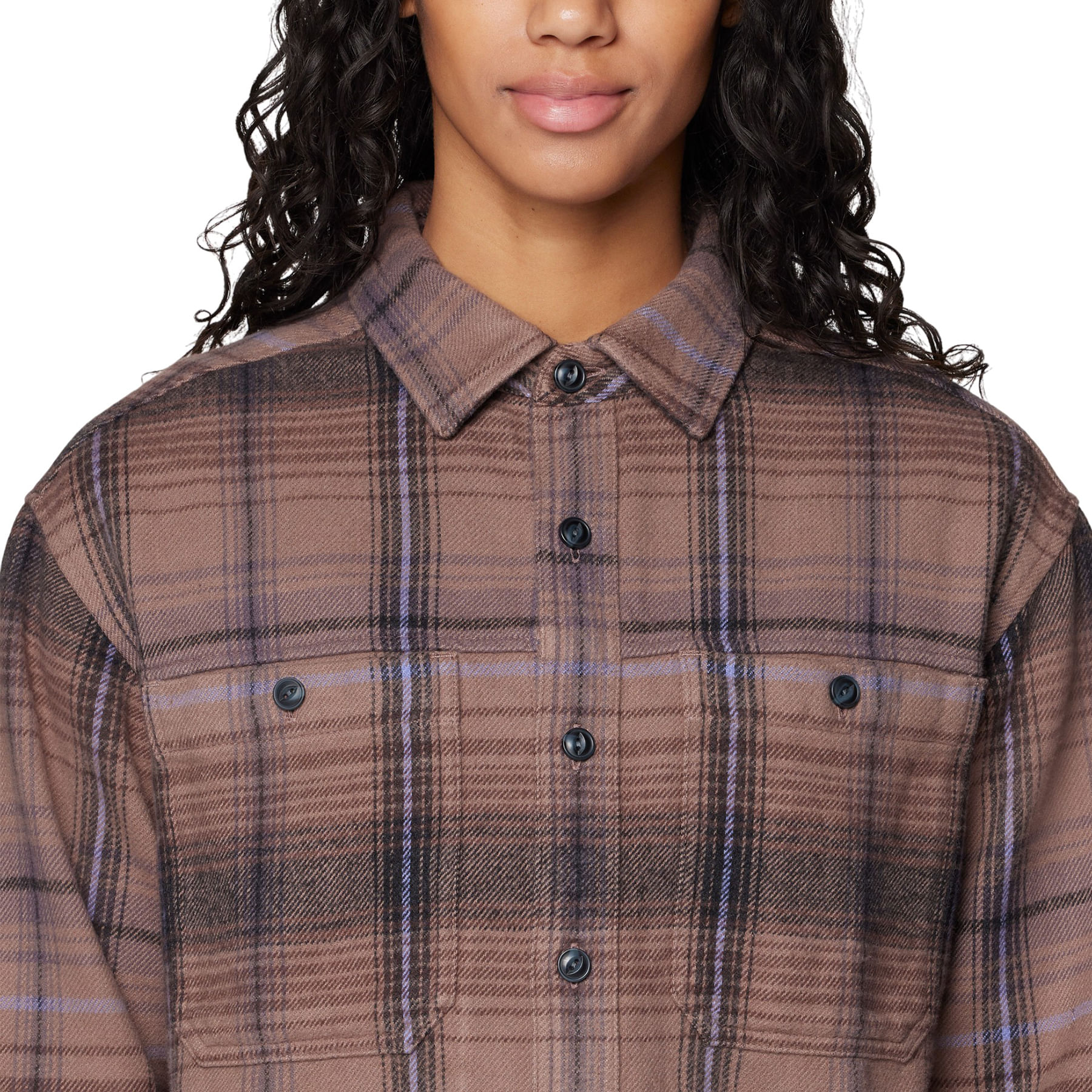 Mountain-Hardwear-Plusher-Long-Sleeve-Flannel-Shirt---Women-s-Wild-Taupe-Wyoming-Plaid