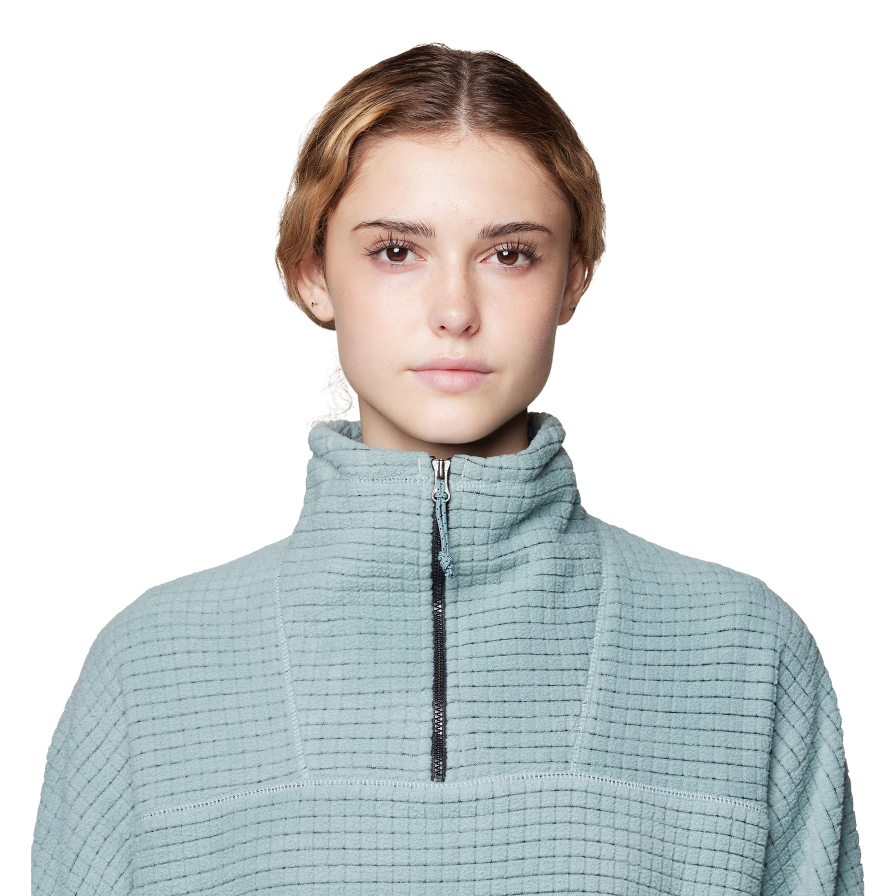 Mountain-Hardwear-Summit-Big-Grid-Half-Zip-Jacket---Women-s-Blue-Sage