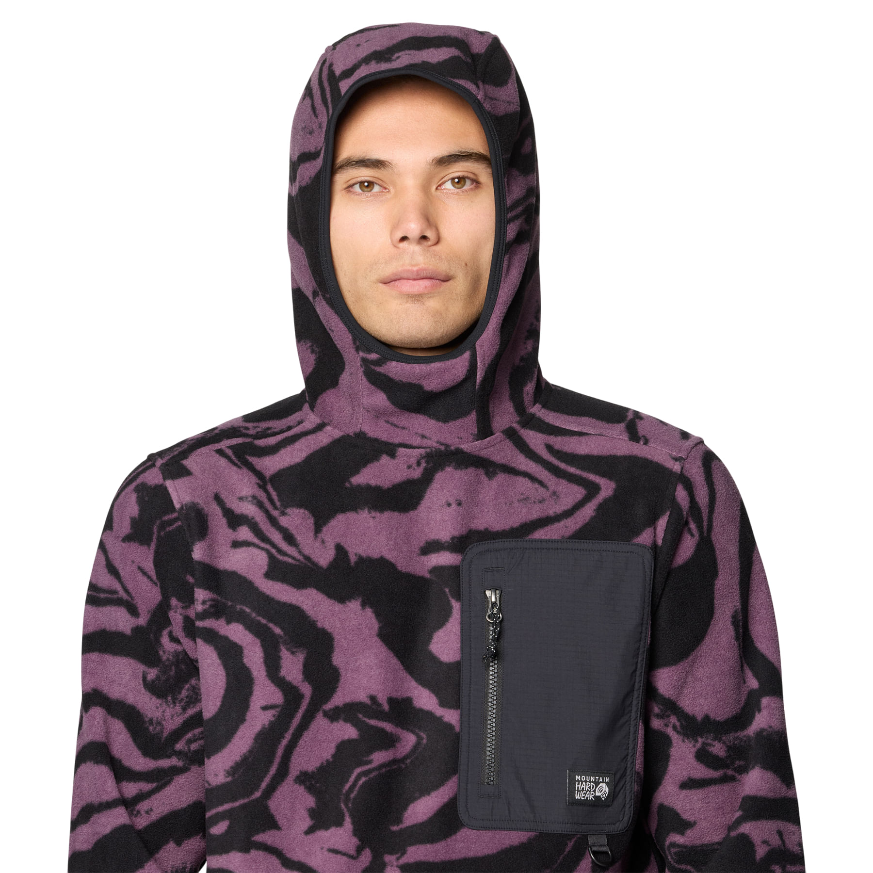 Mountain-Hardwear-First-Tracks-Fleece-Pullover-Hoody---Men-s-Dusty-Purple-Rockstrata---Black