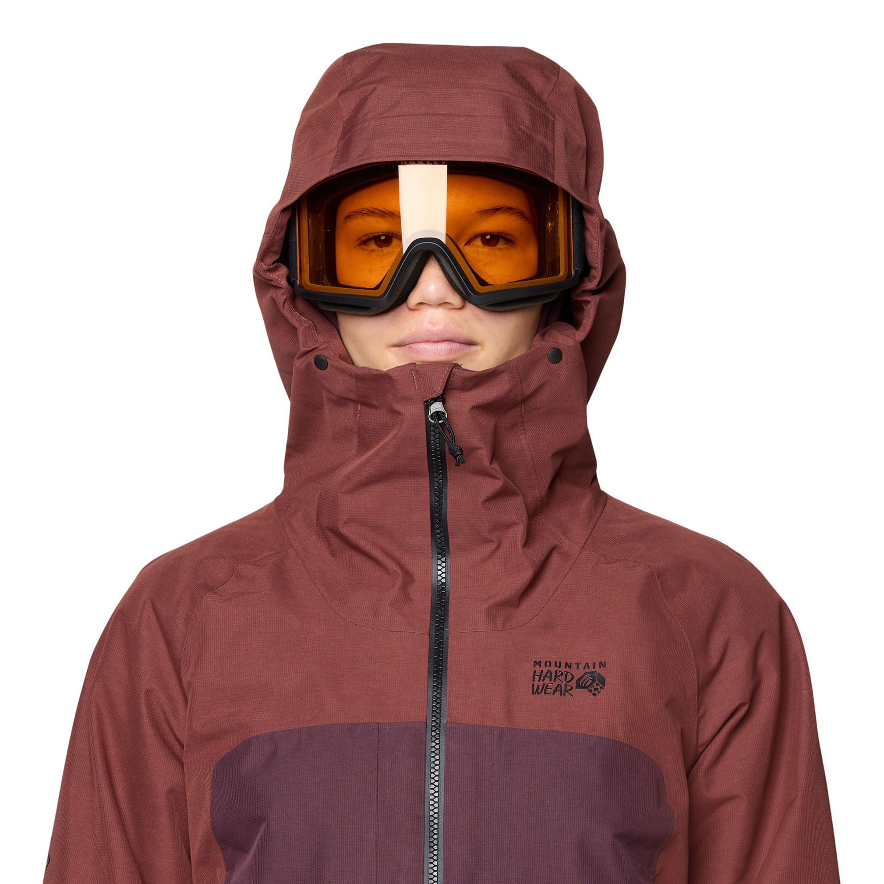 Mountain-Hardwear-Cloud-Bank-Gore-Tex-Jacket---Women-s-Bourbon-Brown---Blackberry---Black