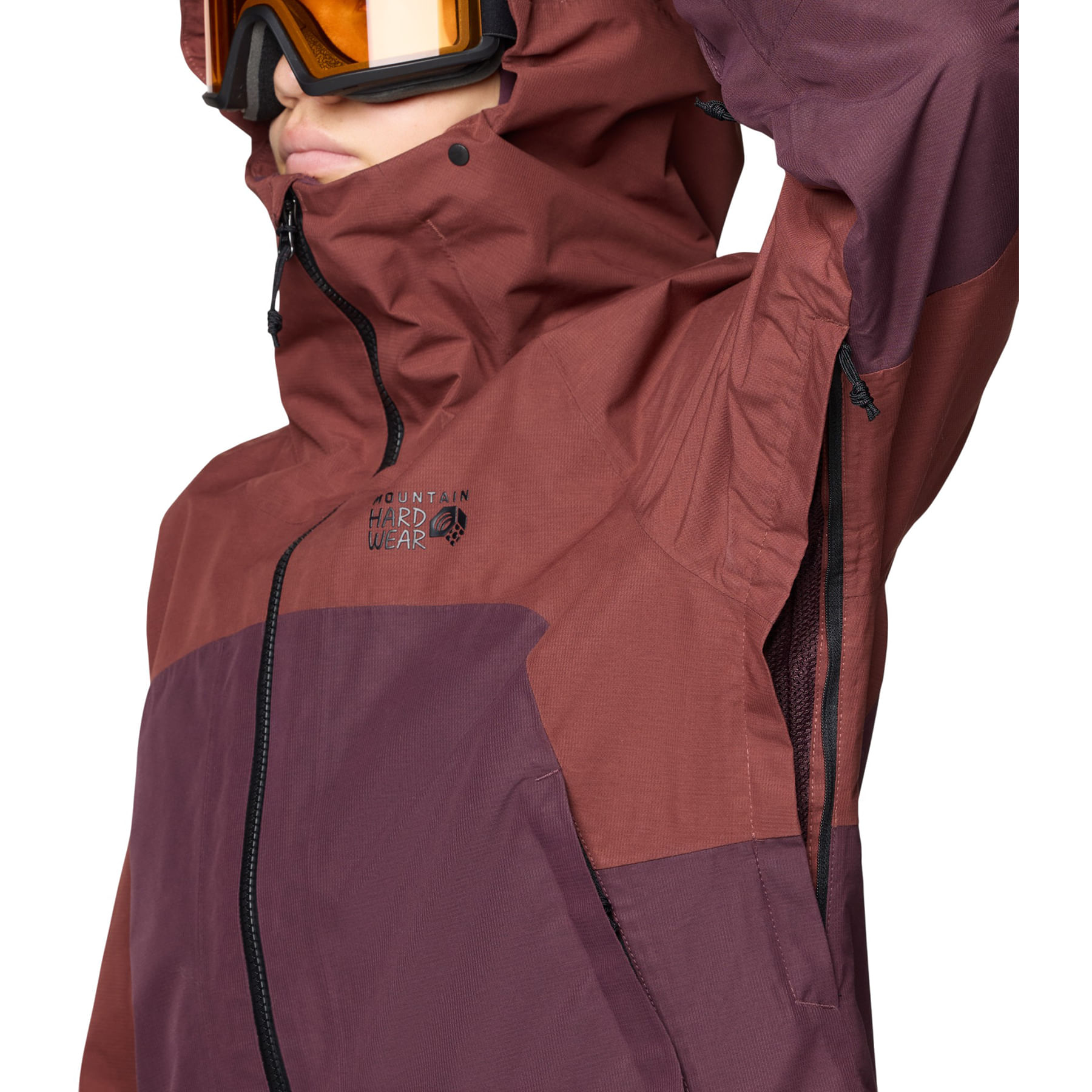 Mountain-Hardwear-Cloud-Bank-Gore-Tex-Jacket---Women-s-Bourbon-Brown---Blackberry---Black