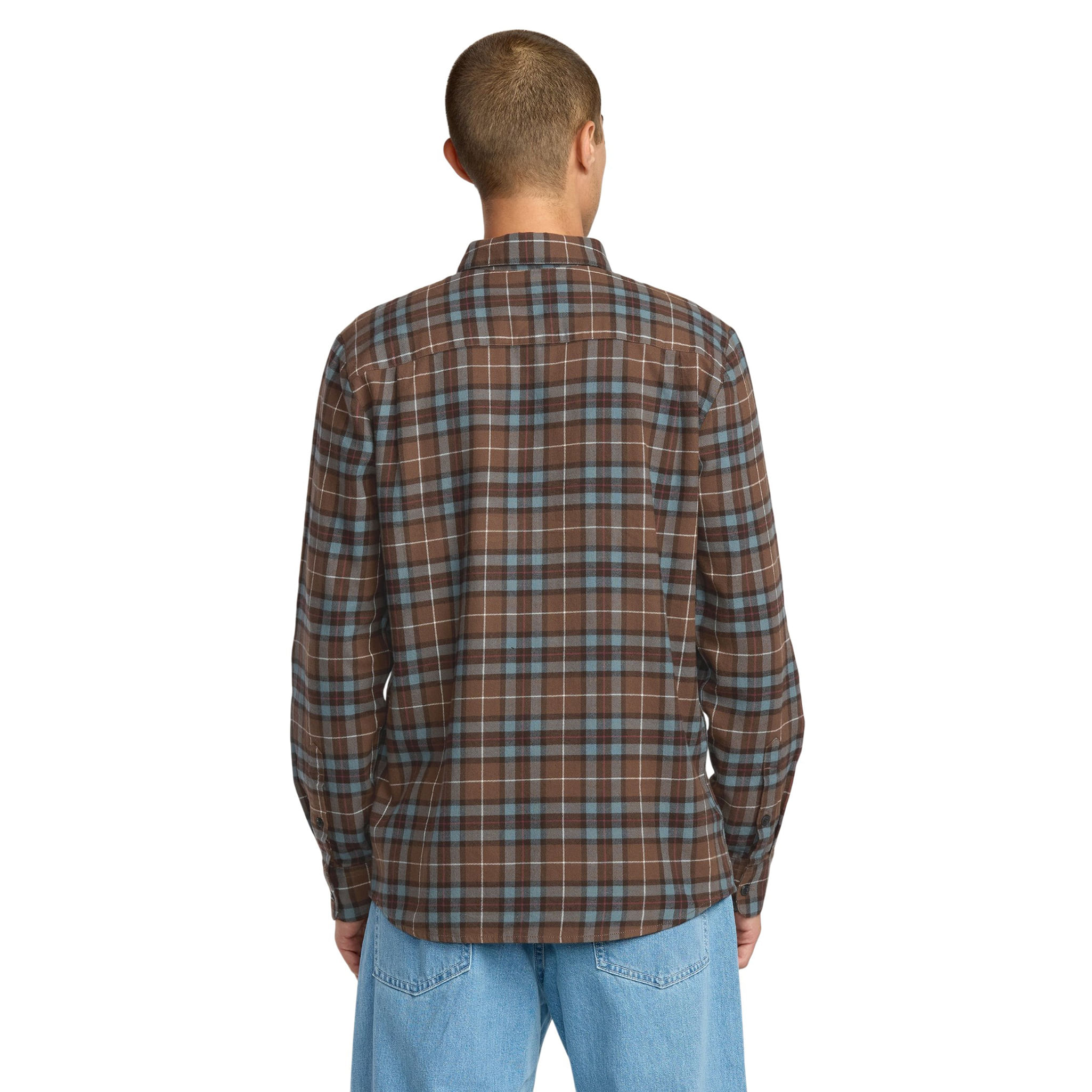 Volcom-Caden-Plaid-Long-Sleeve-Shirt---Men-s-Brown-Stone