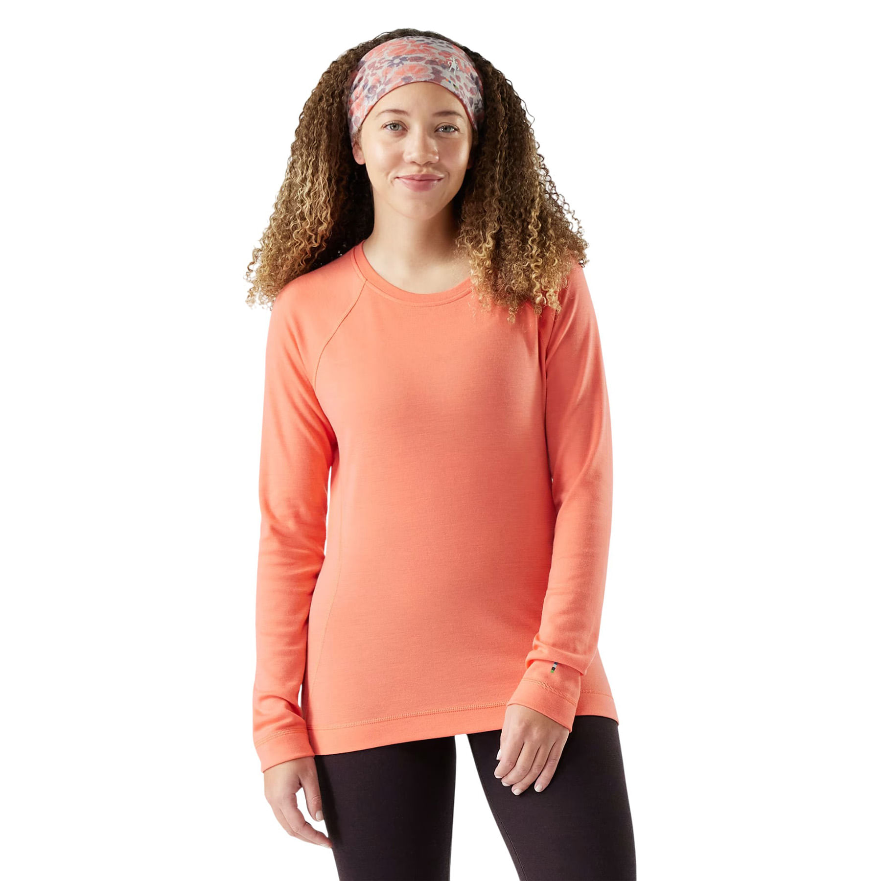 Smartwool-Classic-Thermal-Merino-Base-Layer-1-4-Zip---Women-s-Coral-Reef-Floral