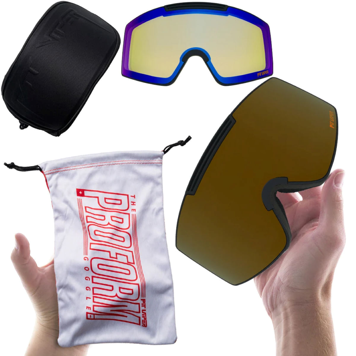 Pit-Viper-The-Actualbush-Proform-Snow-Goggles-Gold-Revo---Cat-1-Yellow-Snow