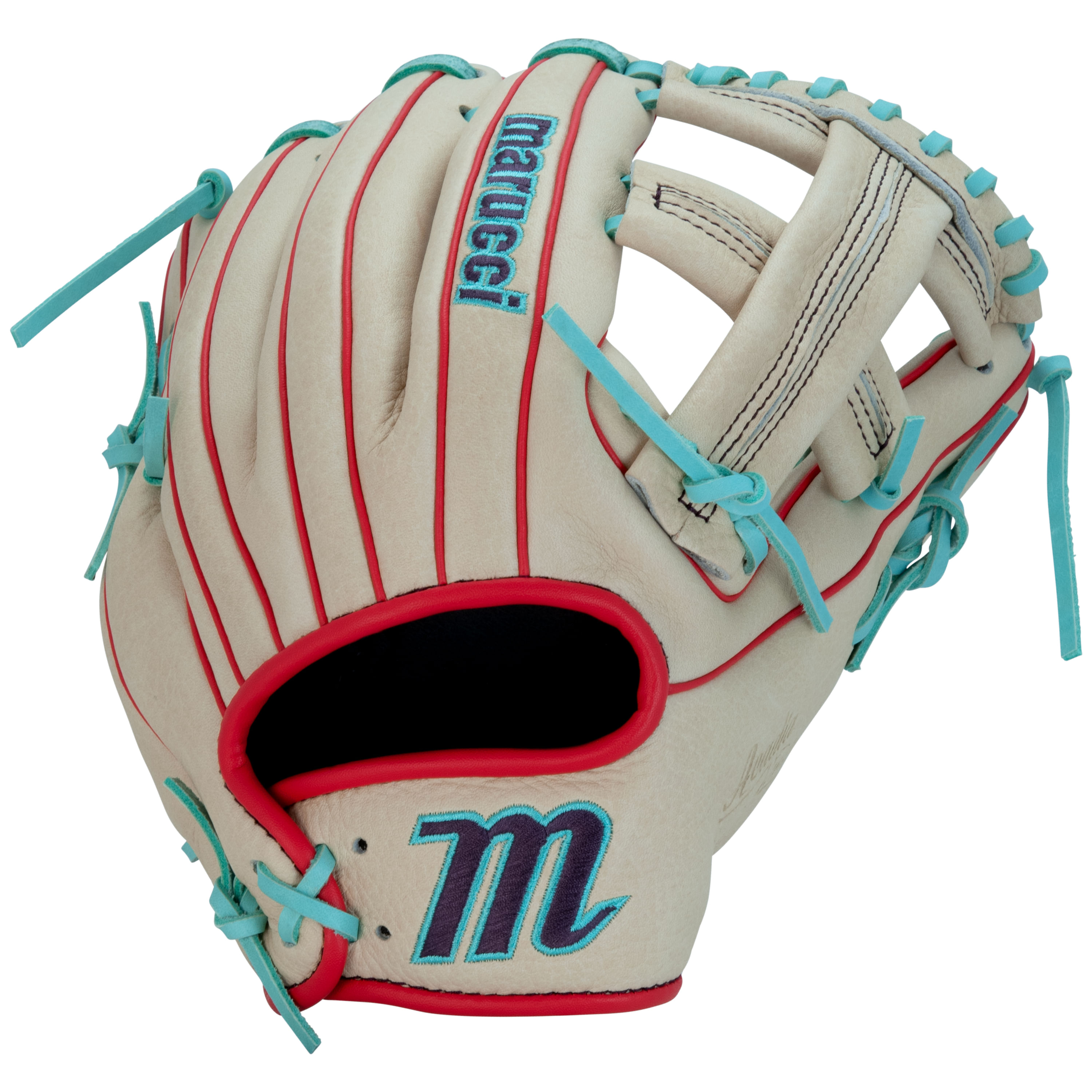 Marucci-Acadia-V3-43A4-Single-Post-Baseball-Glove---Kids--Camel---Red---Mint