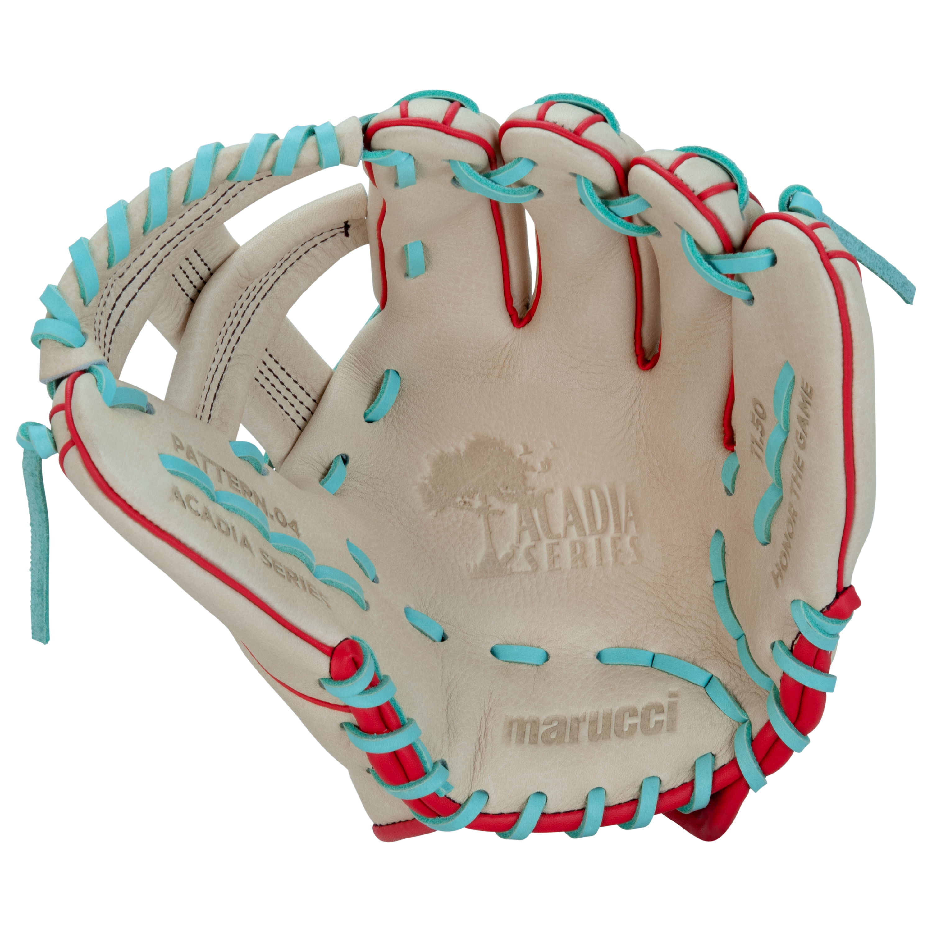 Marucci-Acadia-V3-43A4-Single-Post-Baseball-Glove---Kids--Camel---Red---Mint