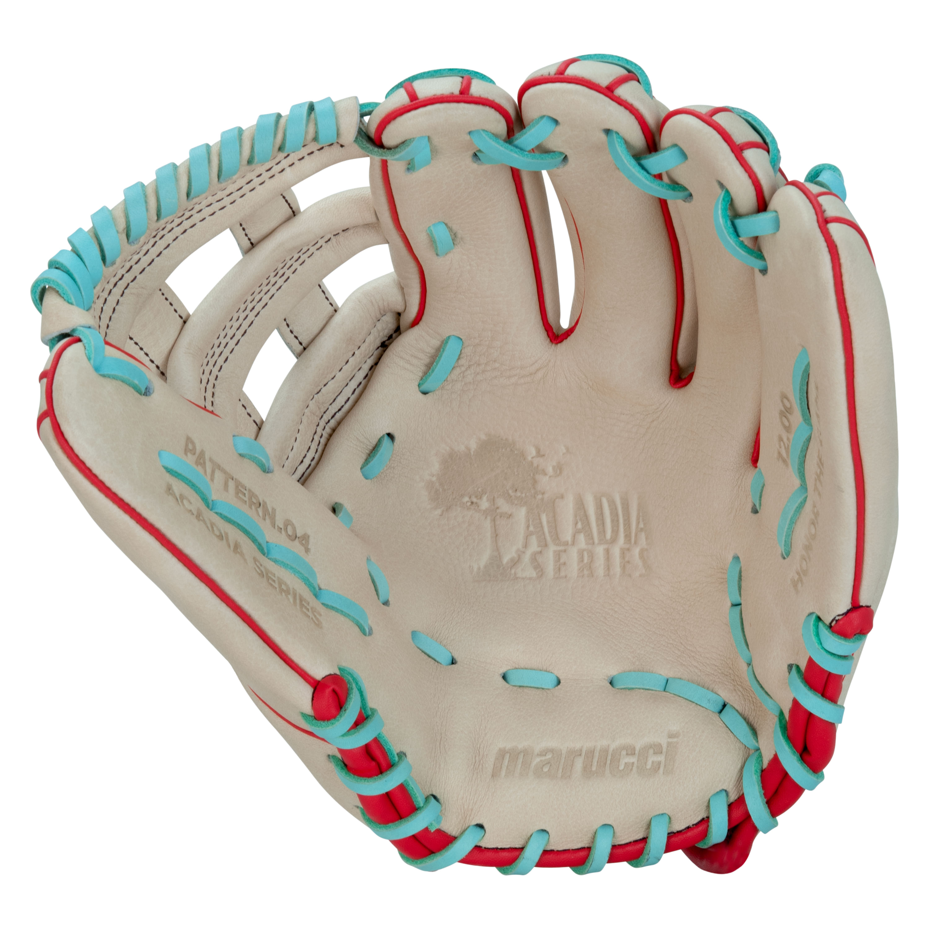 Marucci-Acadia-V3-45A3-H-Web-Baseball-Glove---Kids--Camel---Red---Mint