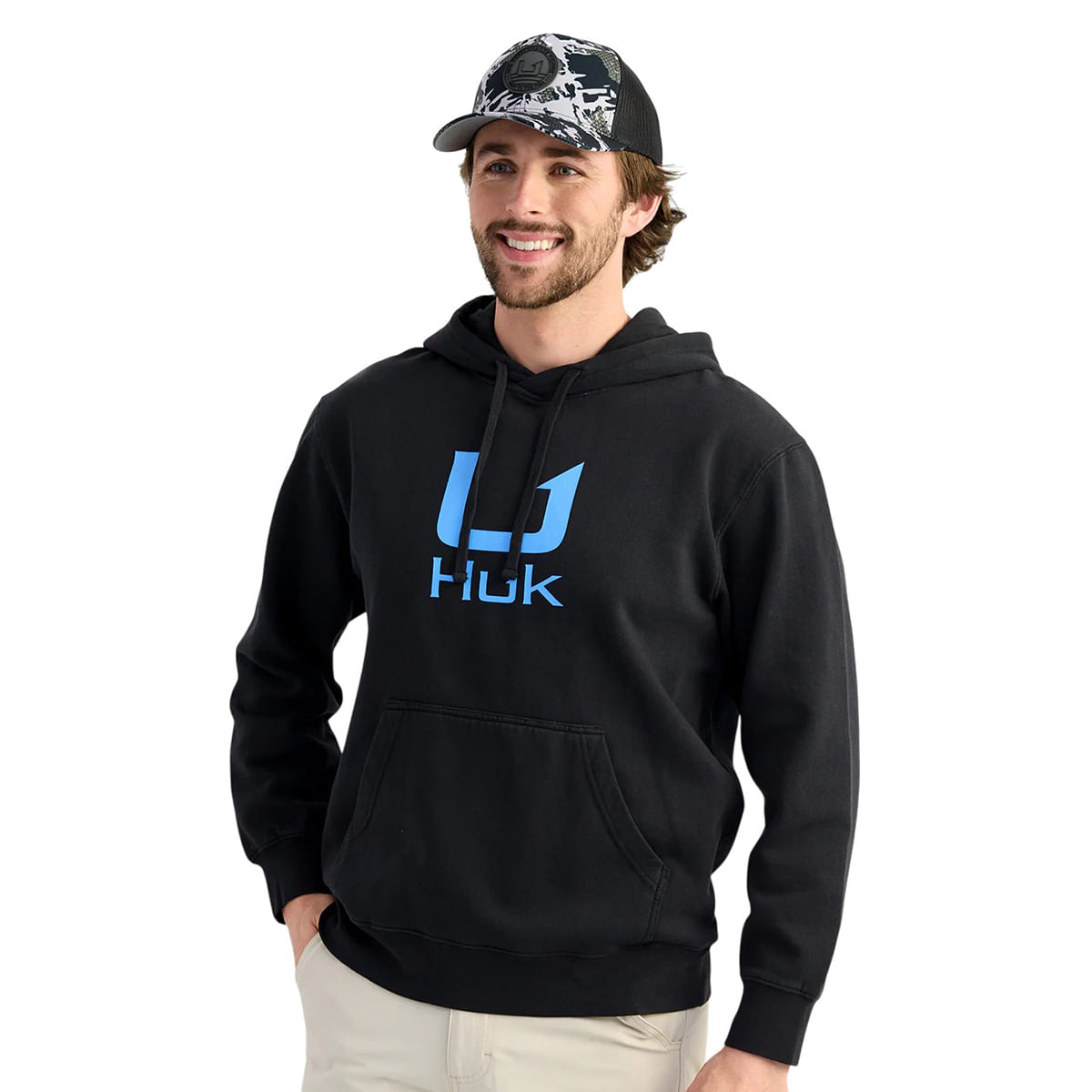Huk-Barb-U-Cotton-Fleece-Hoodie---Men-s-Black