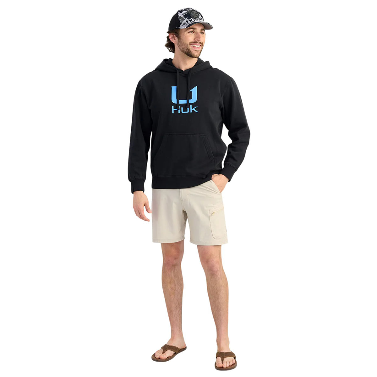 Huk-Barb-U-Cotton-Fleece-Hoodie---Men-s-Black