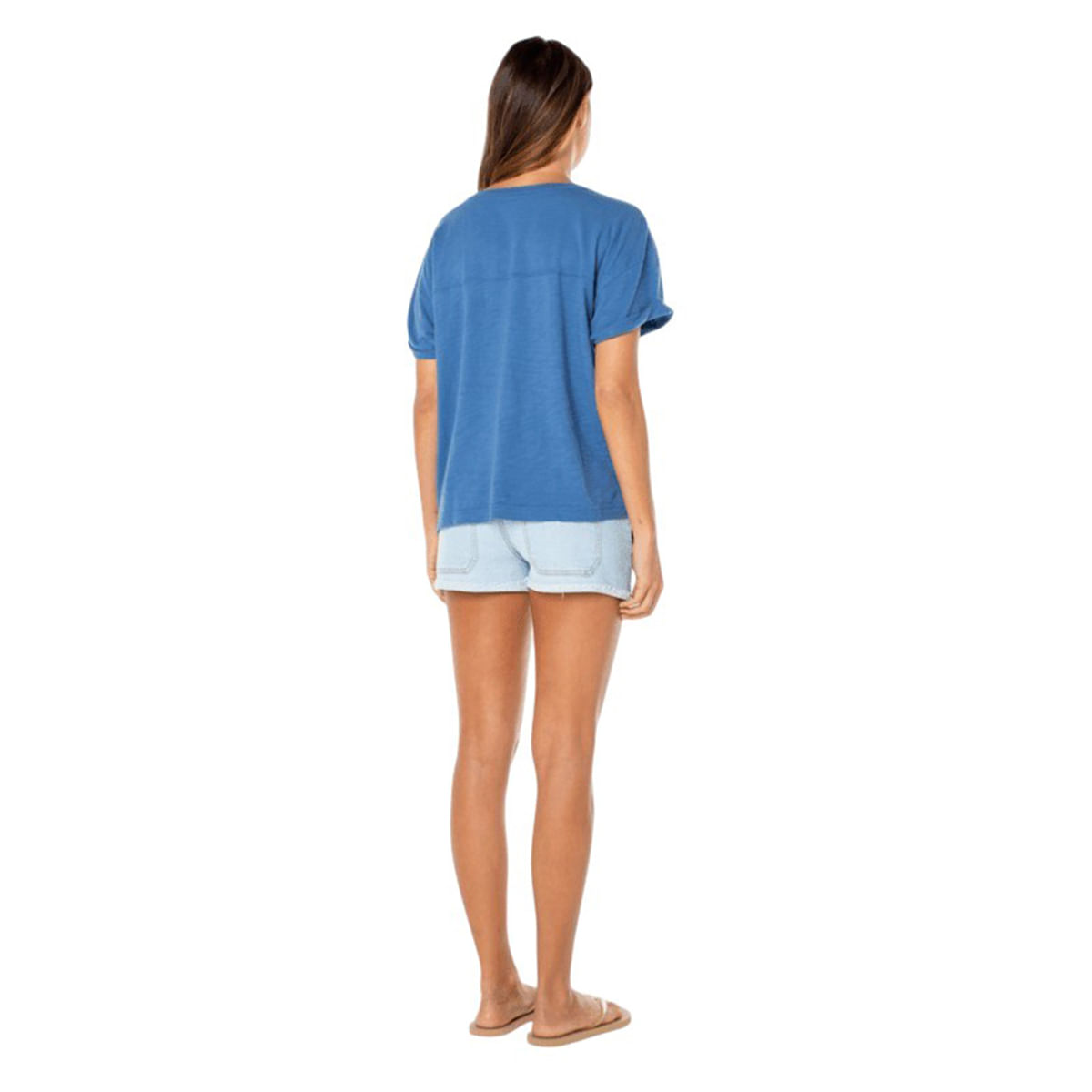 Roxy Ride The Wave T-Shirt - Women's - Blue Horizon Sunny Oversize XS
