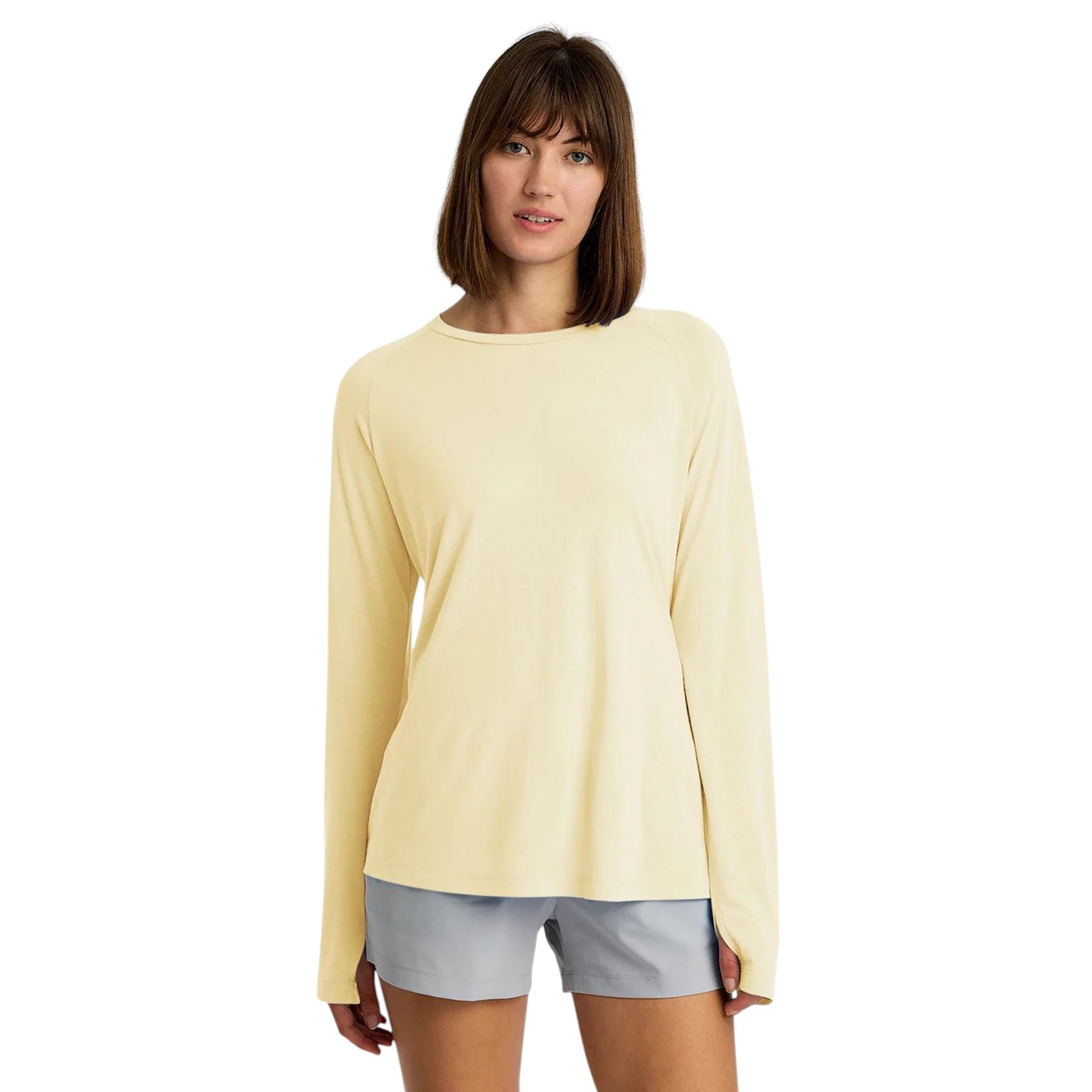 Free-Fly-Bamboo-Lightweight-Long-Sleeve-II-Shirt---Women-s-Washed-Citrus