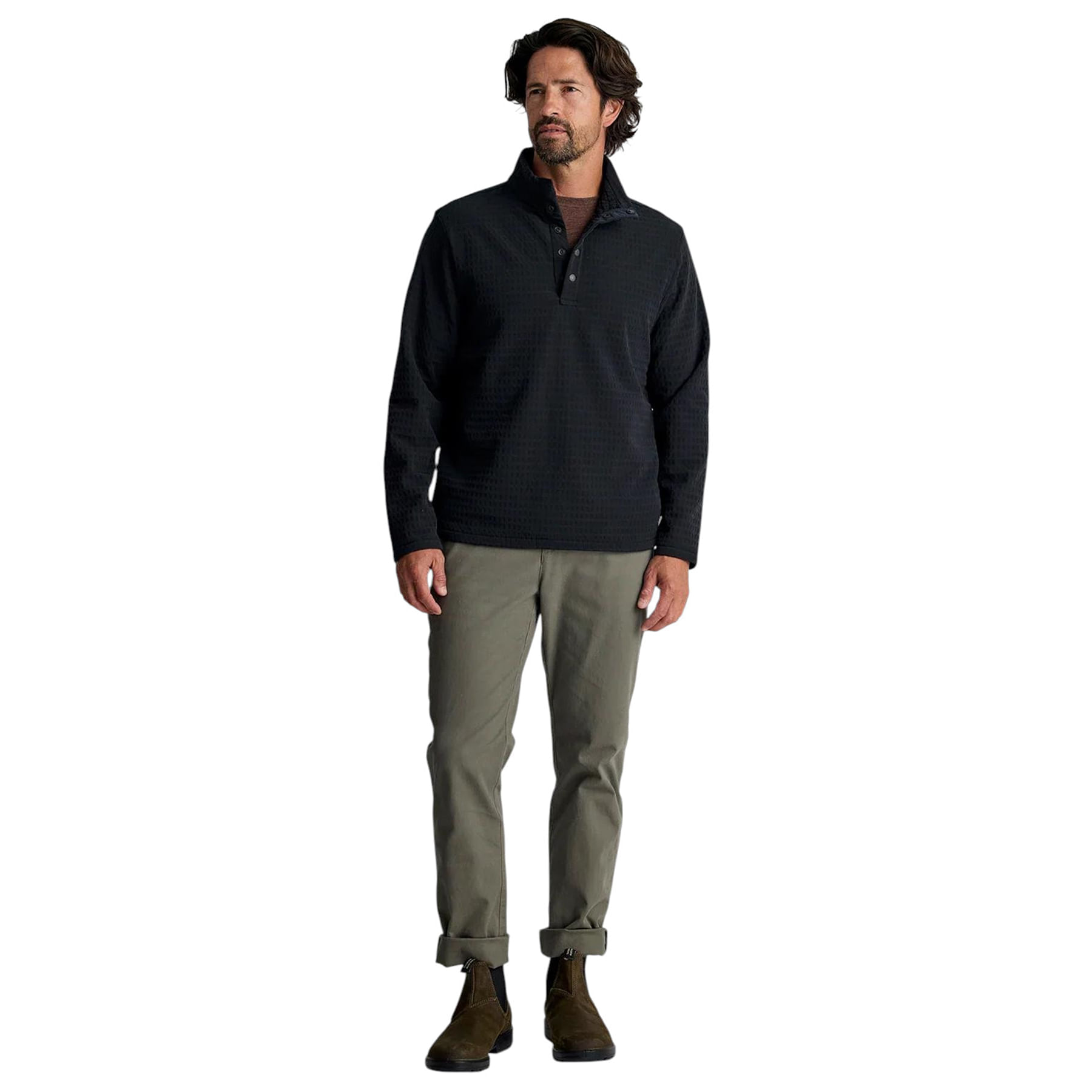 Free Fly Gridback Fleece Snap Pullover - Men's - Black XXL – image 4 of 5