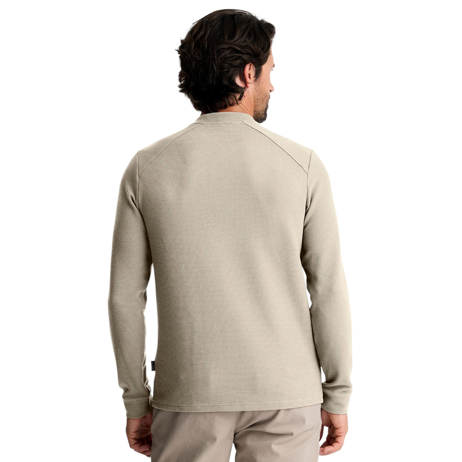 Free Fly Waffle Long-Sleeve Henley - Men's - Sandstone 3XL – image 2 of 5
