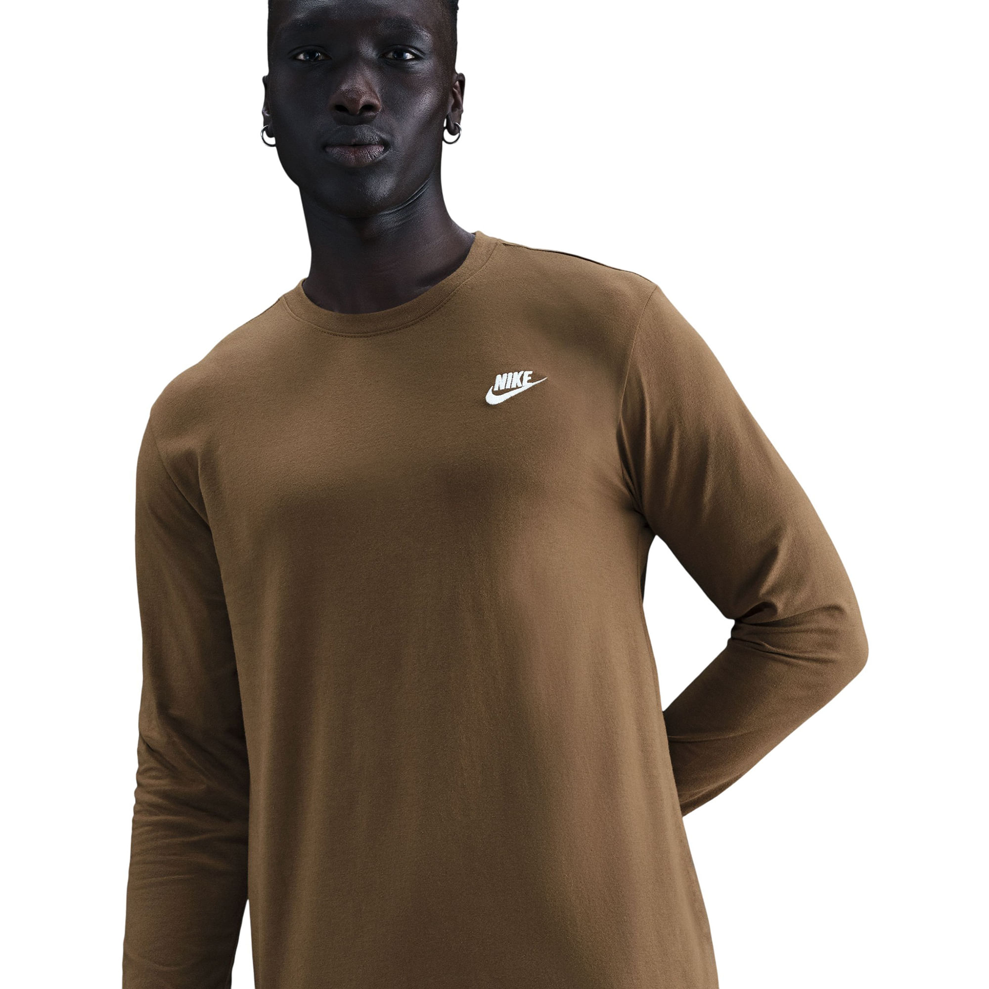 Nike-Sportswear-Club-Long-Sleeve-T-Shirt---Men-s-Mosswood-Brown