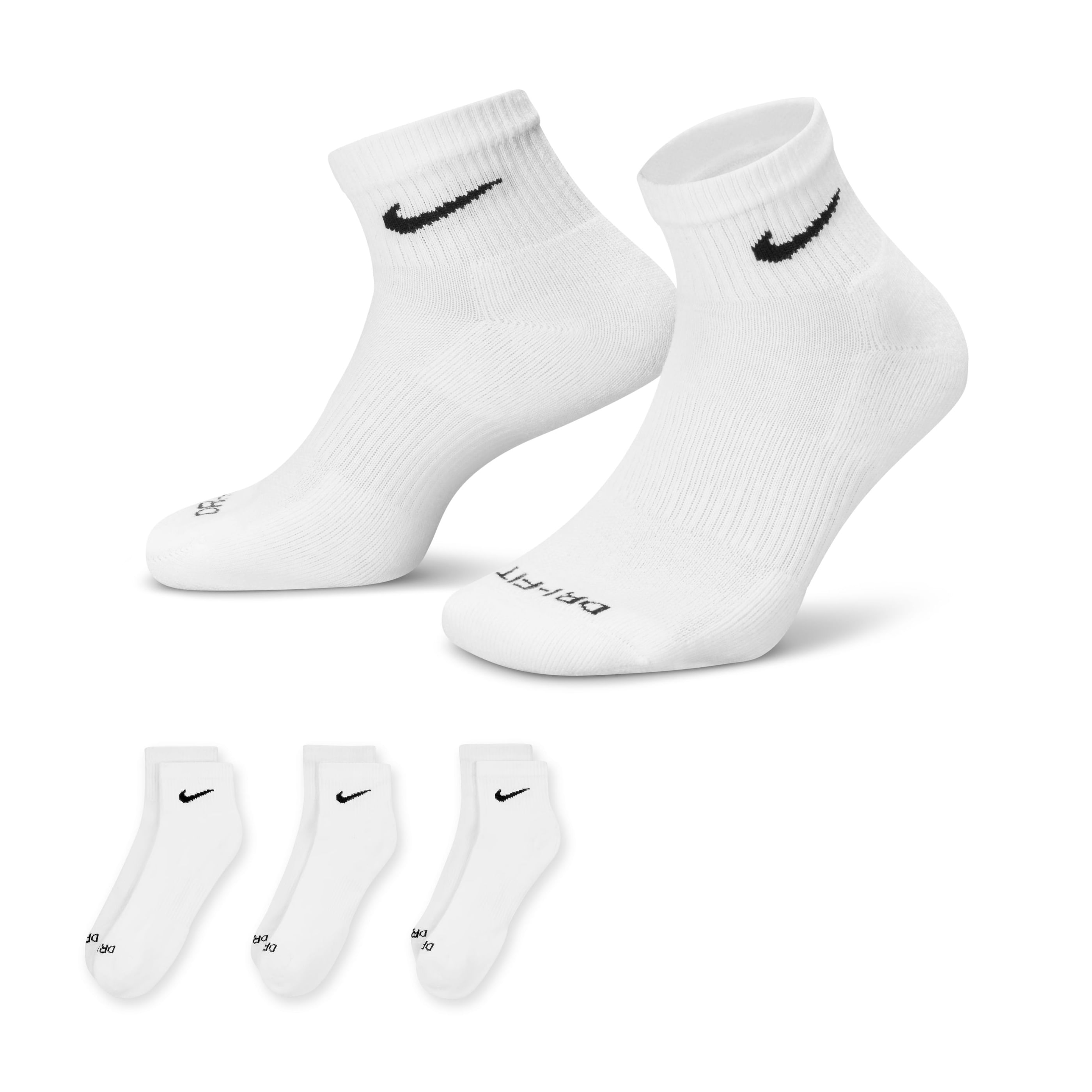 Nike-Everyday-Plus-Cushioned-Ankle-Sock--3-Pack--White---Black