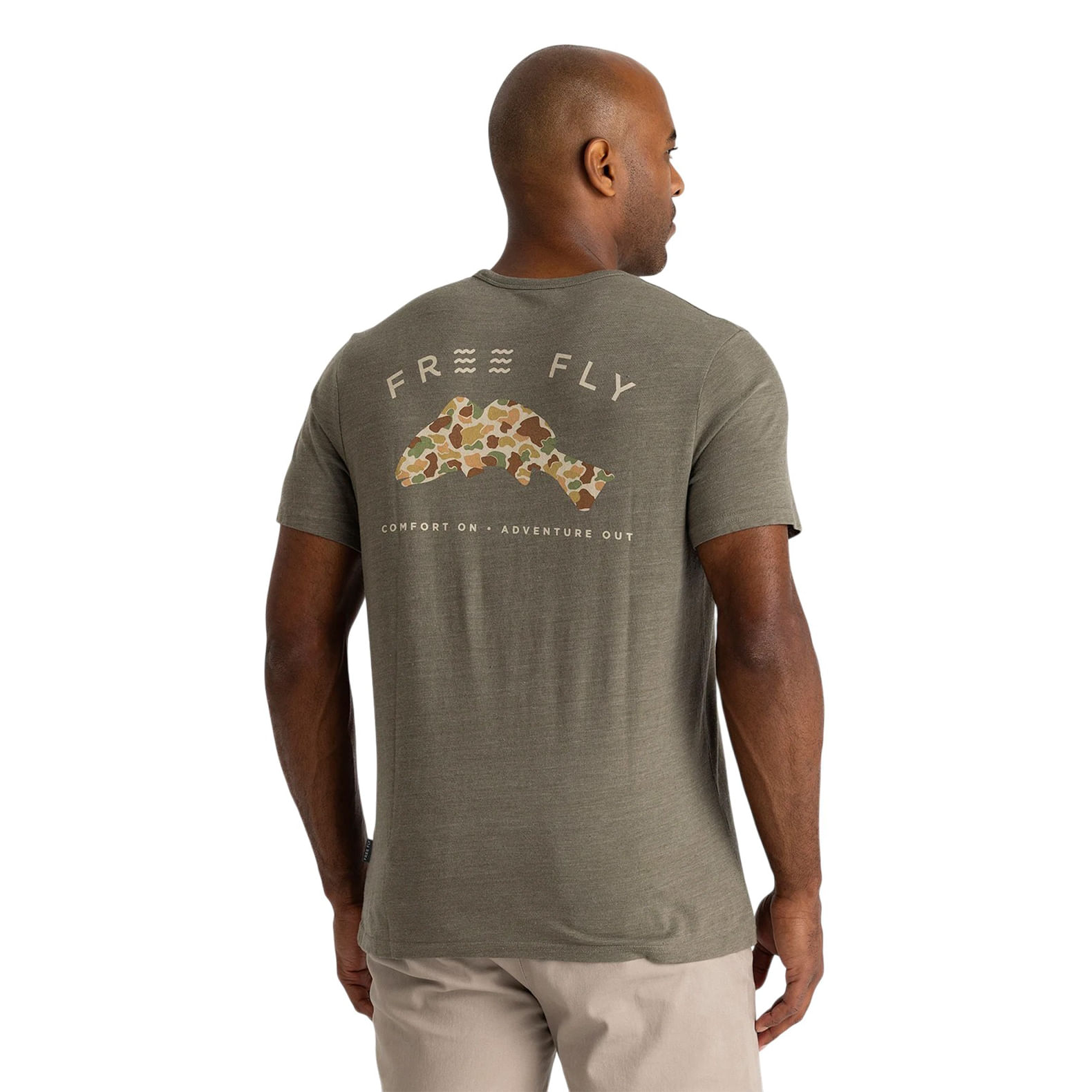 Free Fly Vintage Camo Pocket T-Shirt - Men's - Heather Fatigue S