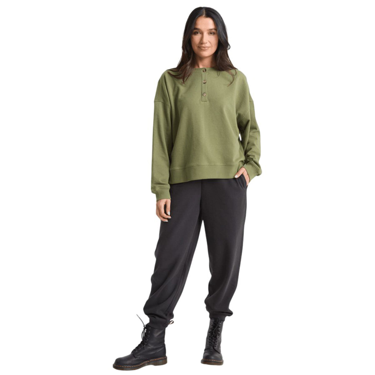 Volcom-Lived-In-Fleece-Henley---Women-s-Moss-Stone