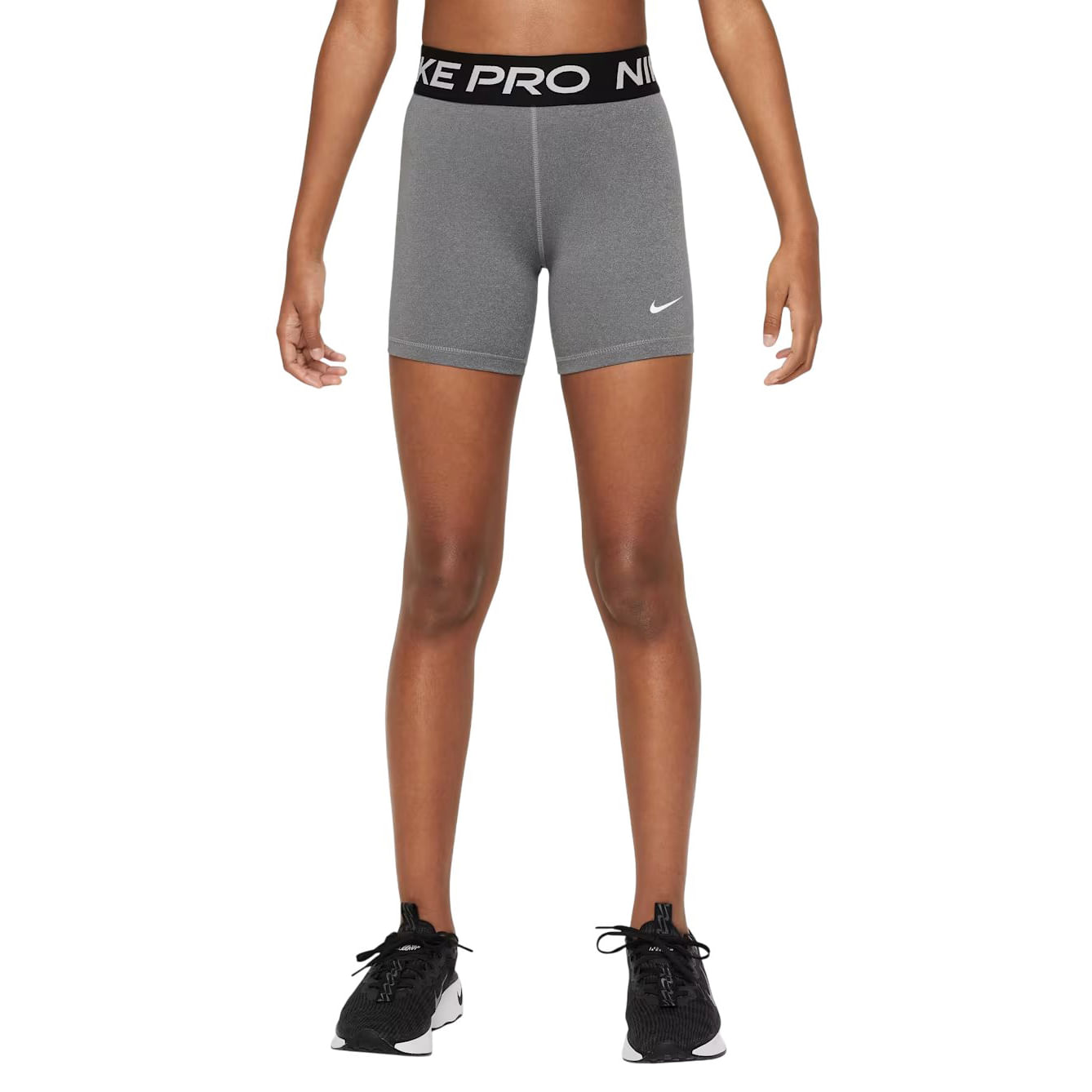 Nike-Pro-Short---Girl-s-Carbon-Heather-White