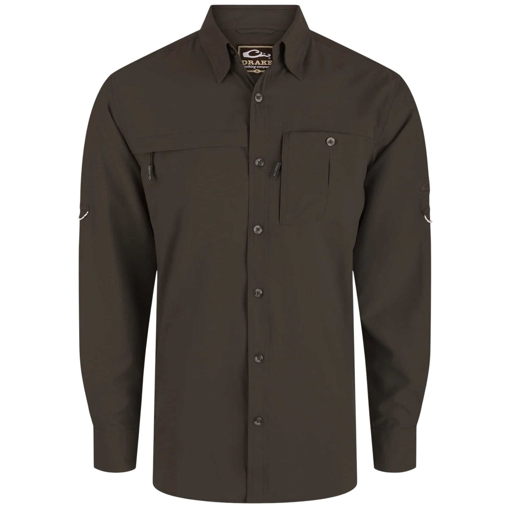 Drake-8-Shot-Flyweight-Long-Sleeve-T-Shirt---Men-s-Black-Olive