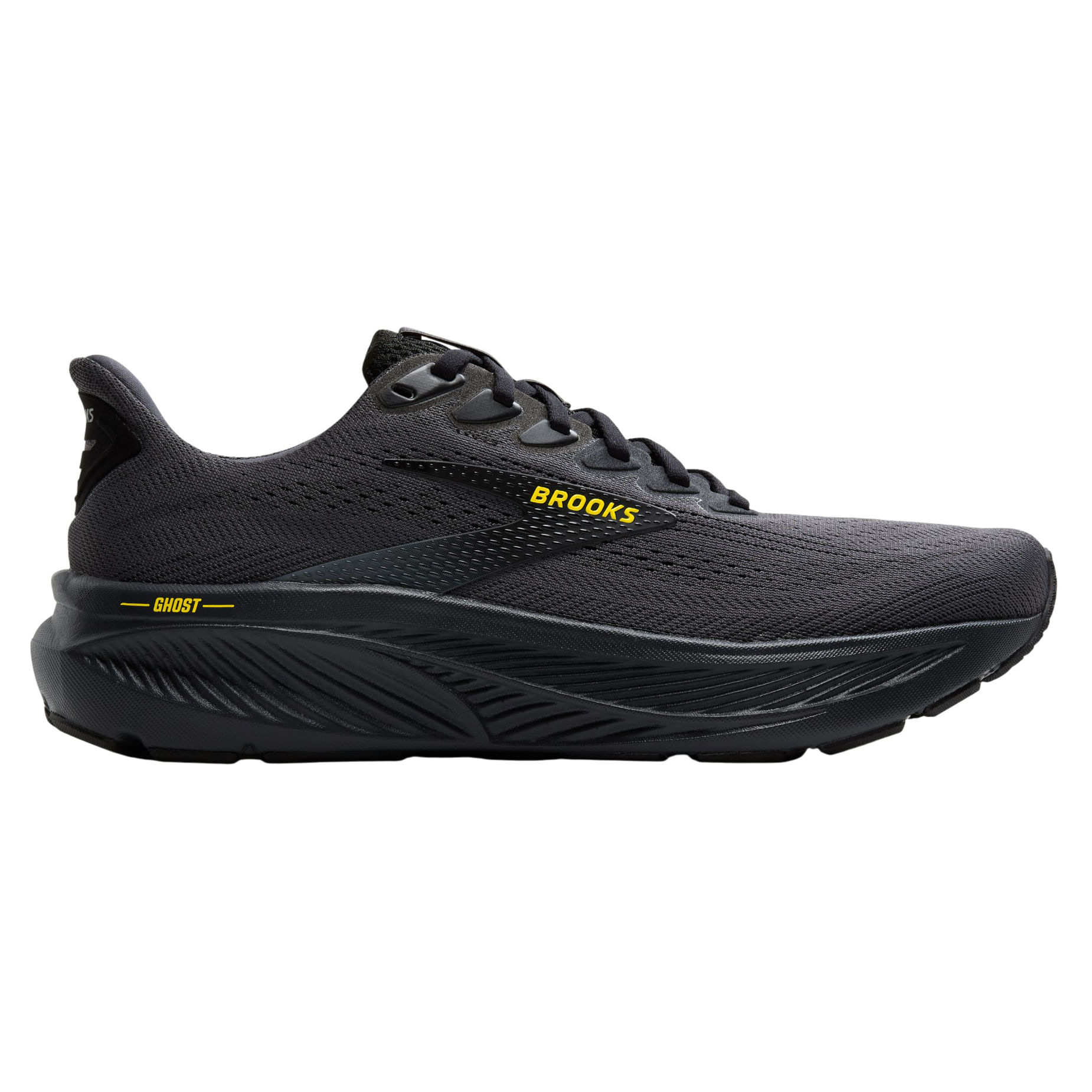 Brooks-Ghost-17-Running-Shoe---Men-s-Ebony---Black---Yellow