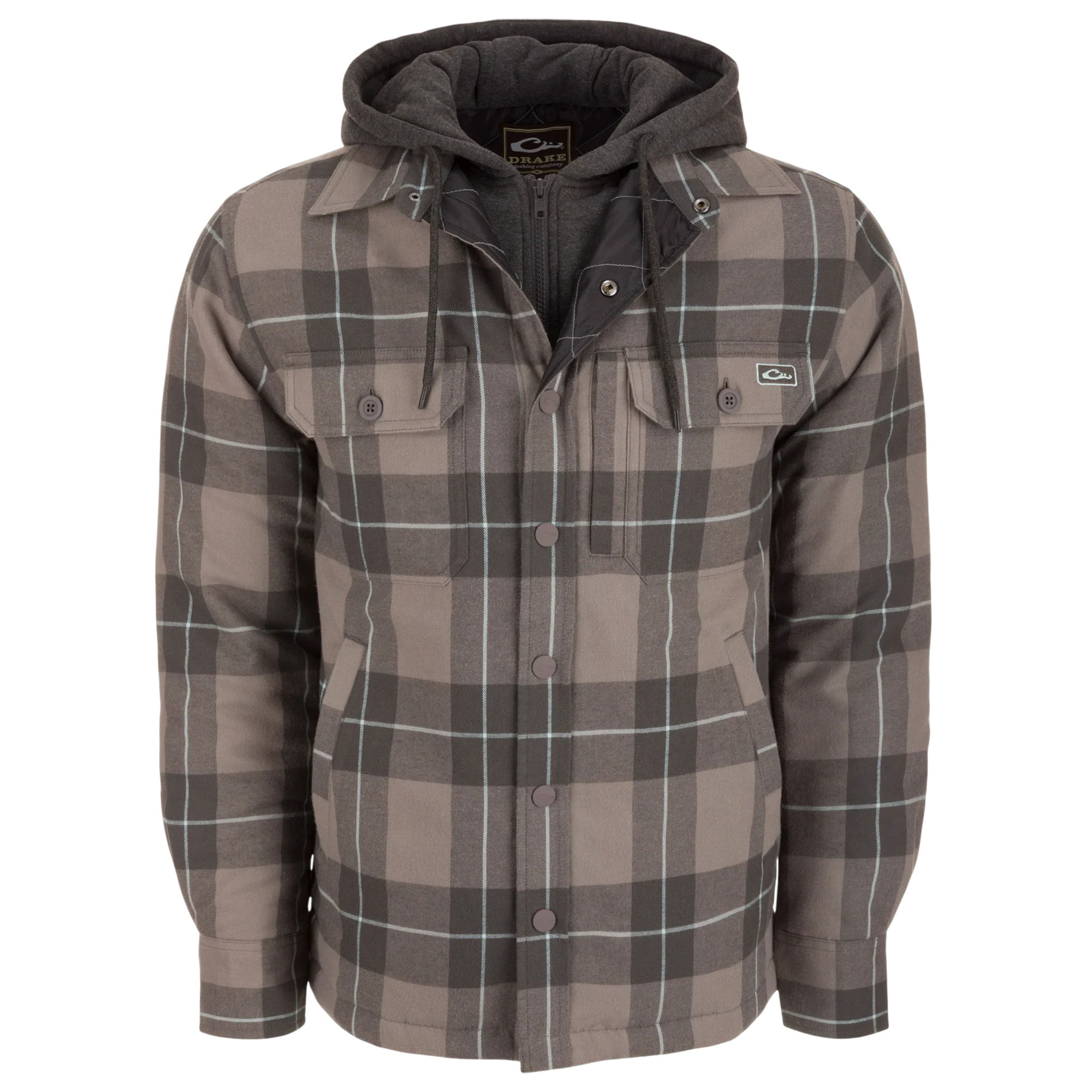 Drake-Waterfowl-The-Campfire-Flannel-Hoodie---Men-s-Pewter