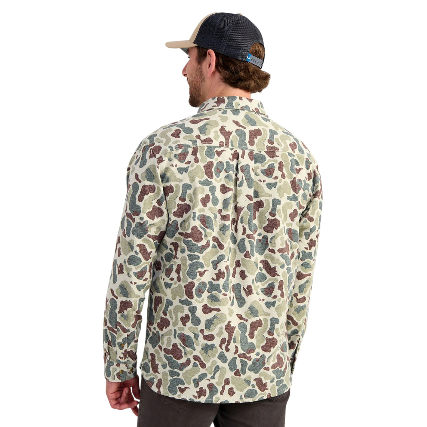 Huk-Chesapeake-KC-Printed-Flannel-Fishing-Shirt---Men-s-Army