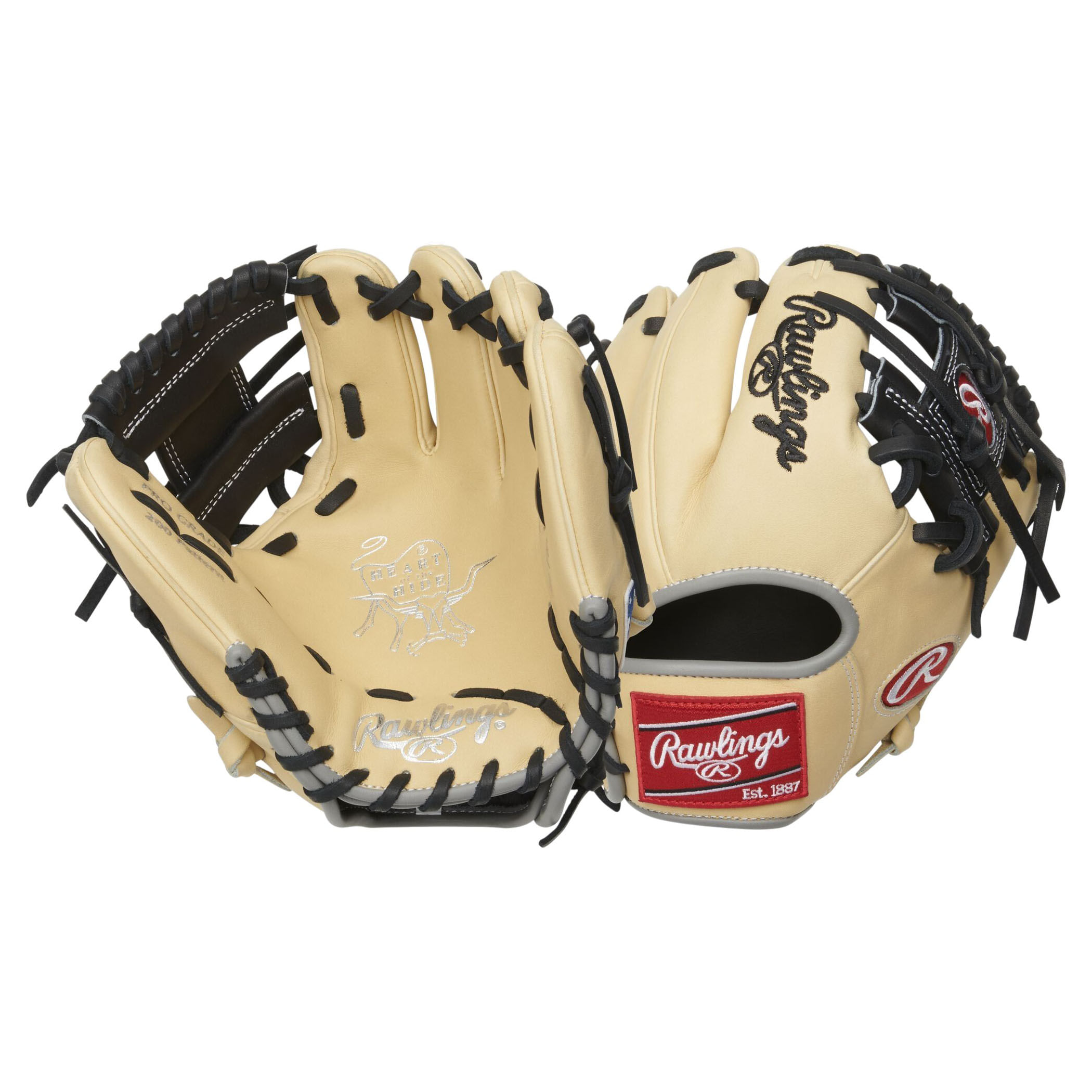 Rawlings Infield Heart of The Hide 9.5" Training Baseball Glove - 2026 - Camel / Black 9.5"