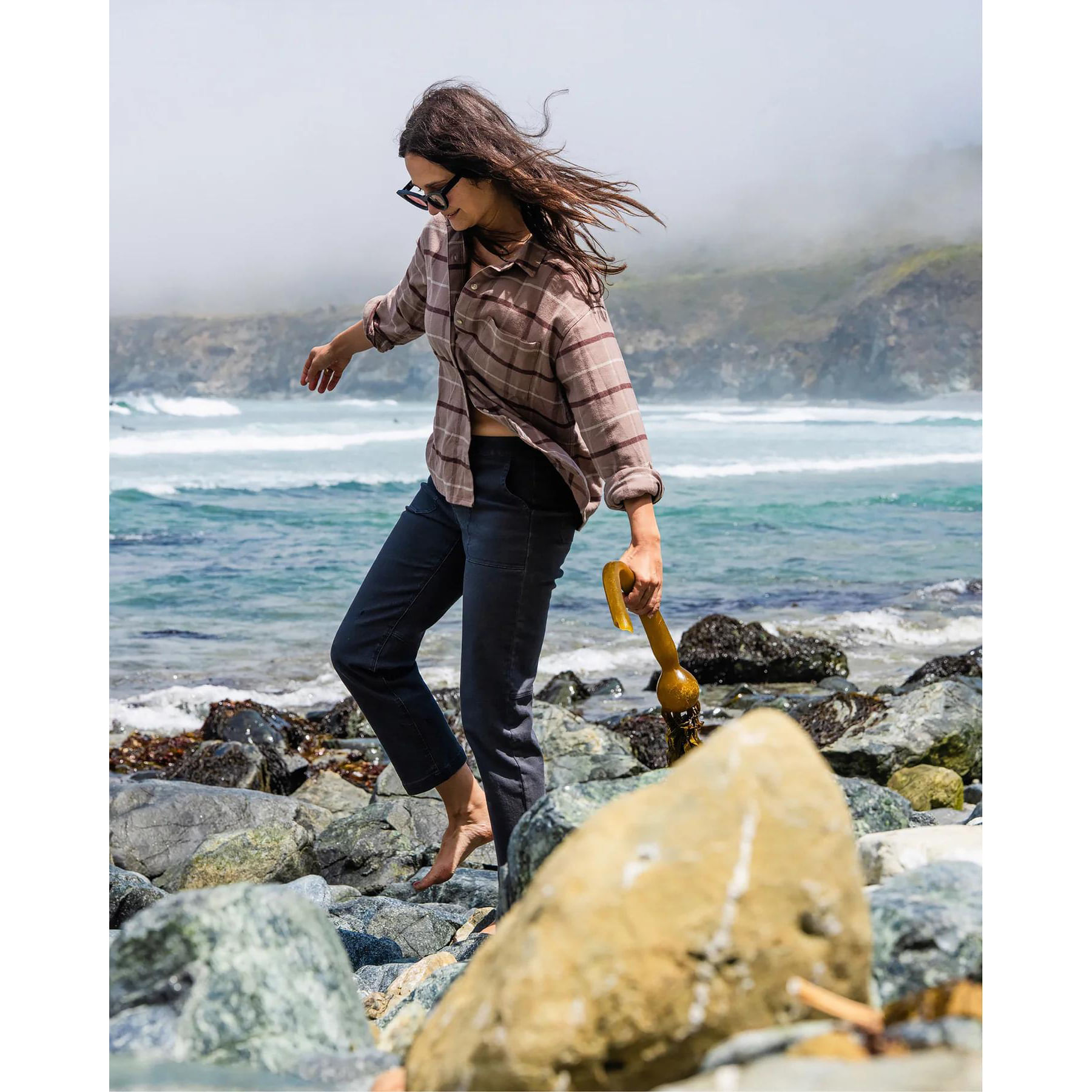 Free-Fly-Seawool-Flannel-Shirt---Women-s-Fossil-Plaid