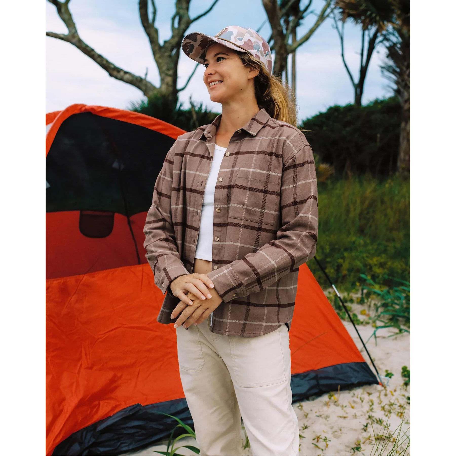 Free-Fly-Seawool-Flannel-Shirt---Women-s-Fossil-Plaid