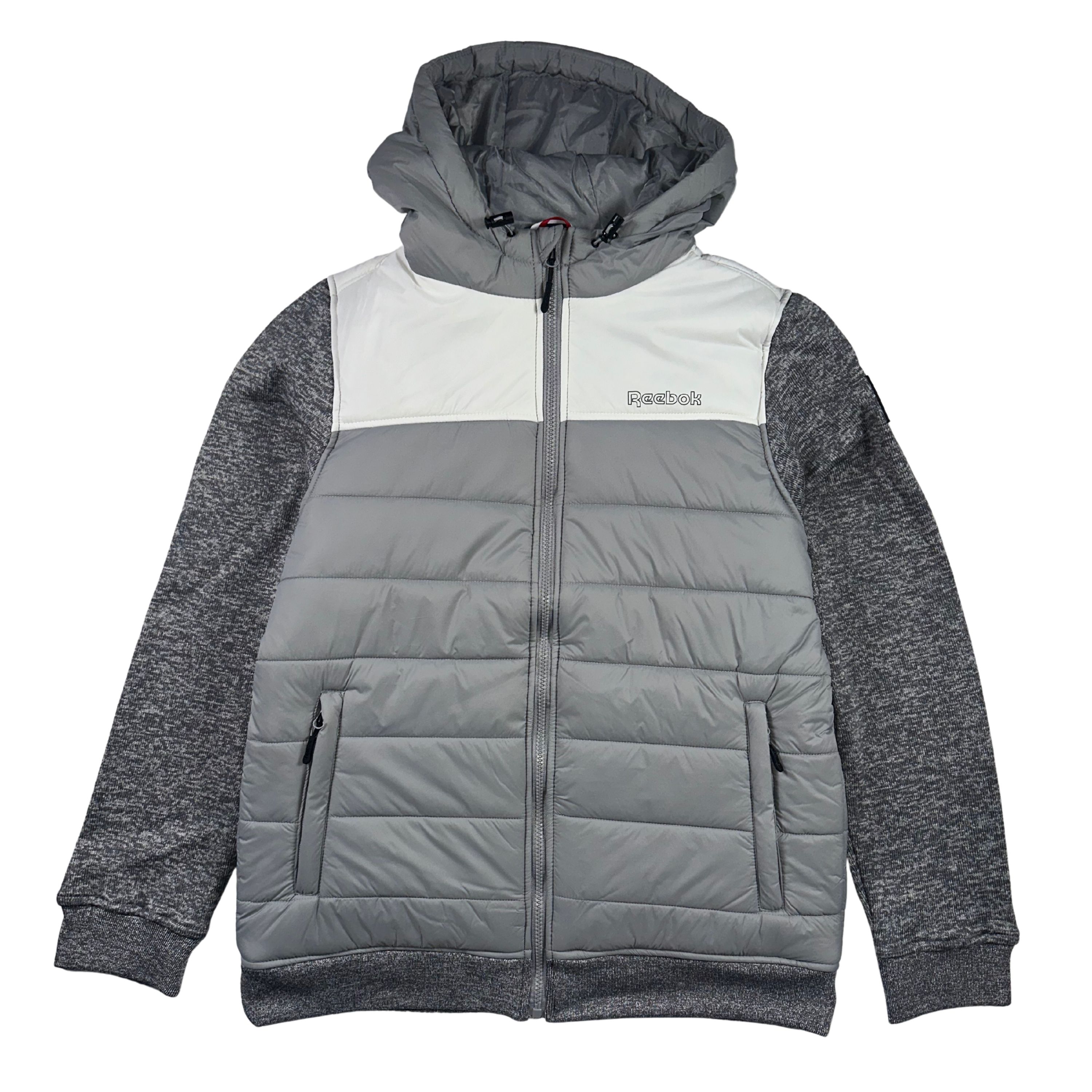 Reebok-Puffer-Vest-Hooded-Jacket---Men-s-Grey