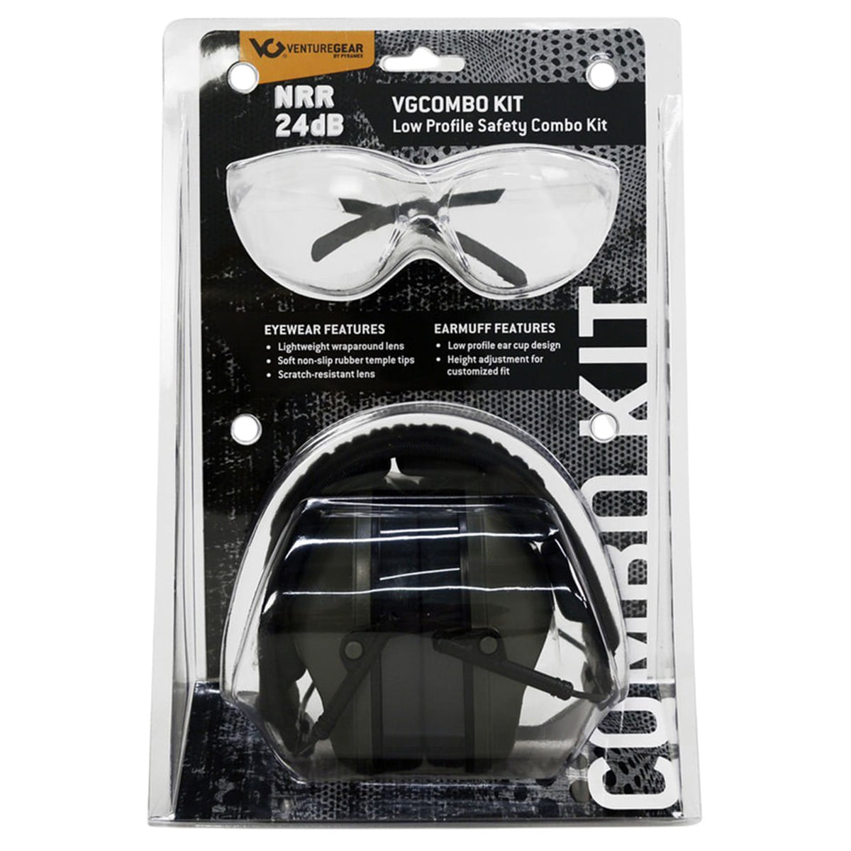 Pyramax-Low-Profile-Earmuff-with-Clear-Glasses-Gray