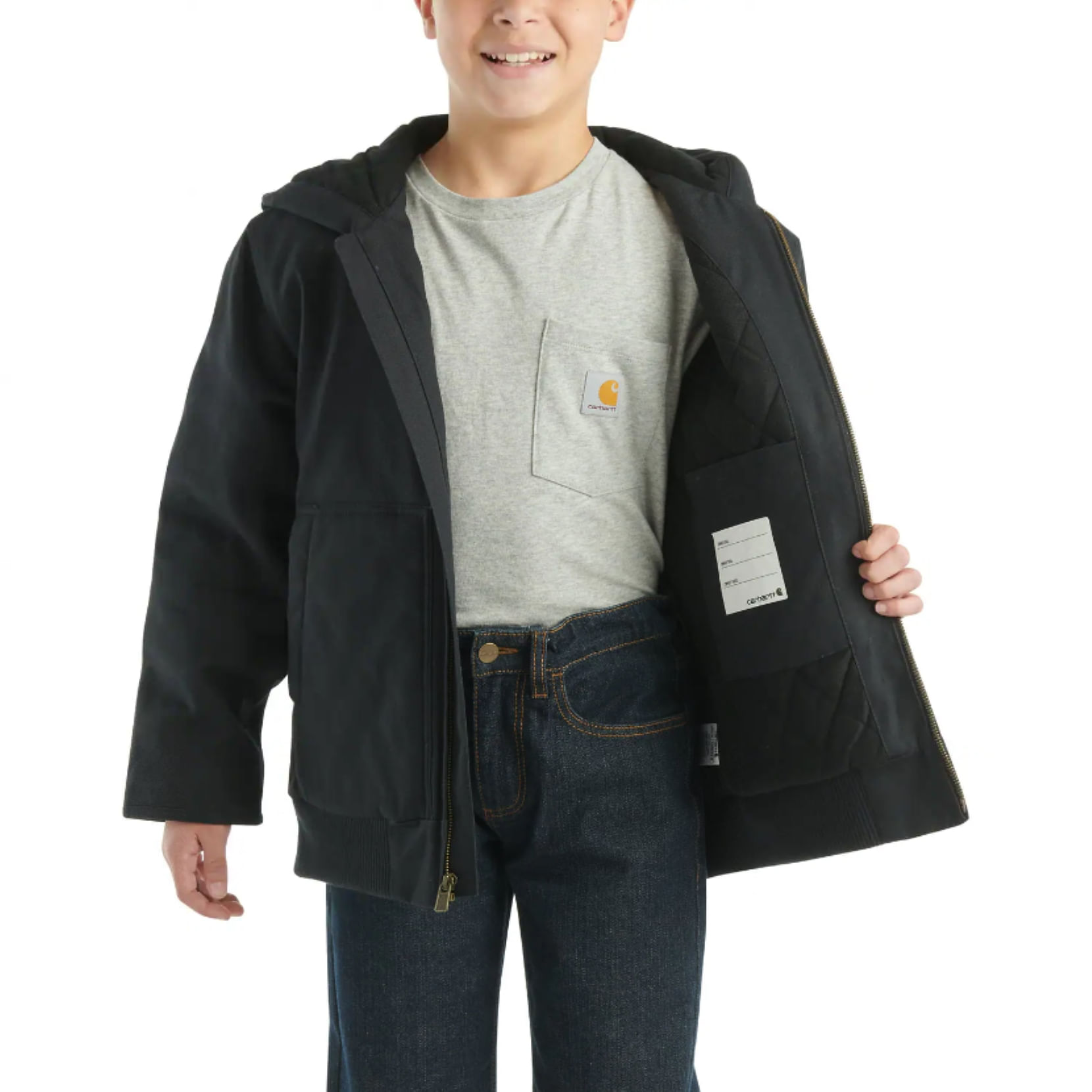 Carhartt-Canvas-Insulated-Hooded-Active-Jacket---Boys--Caviar-Black