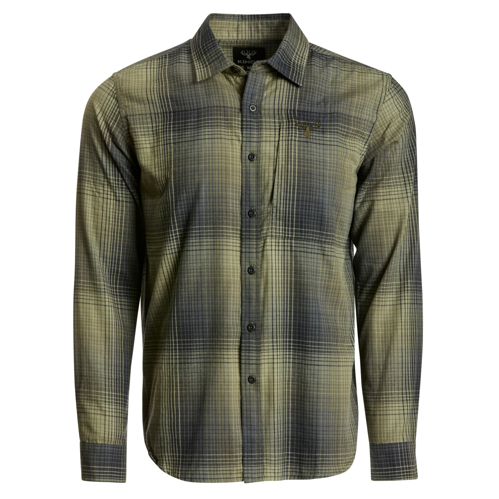 King-s-Camo-Modern-Button-Flannel---Men-s-Olive-Plaid