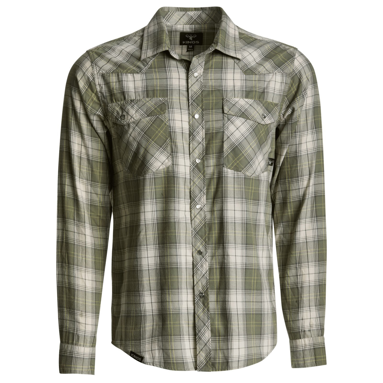 King-s-Camo-Western-Snap-Flannel---Men-s-Olive-Plaid