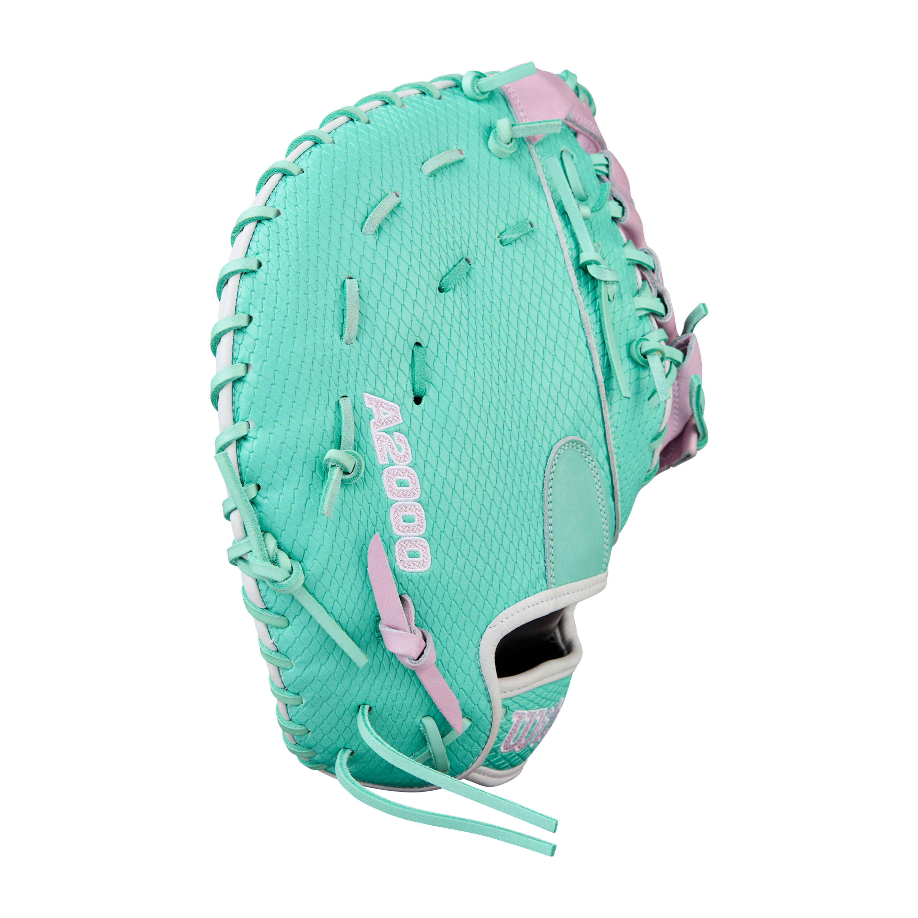 Wilson-A2000-1BSS-Fastpitch-Softball-Mitt---2025-Lavender---Seafoam---White